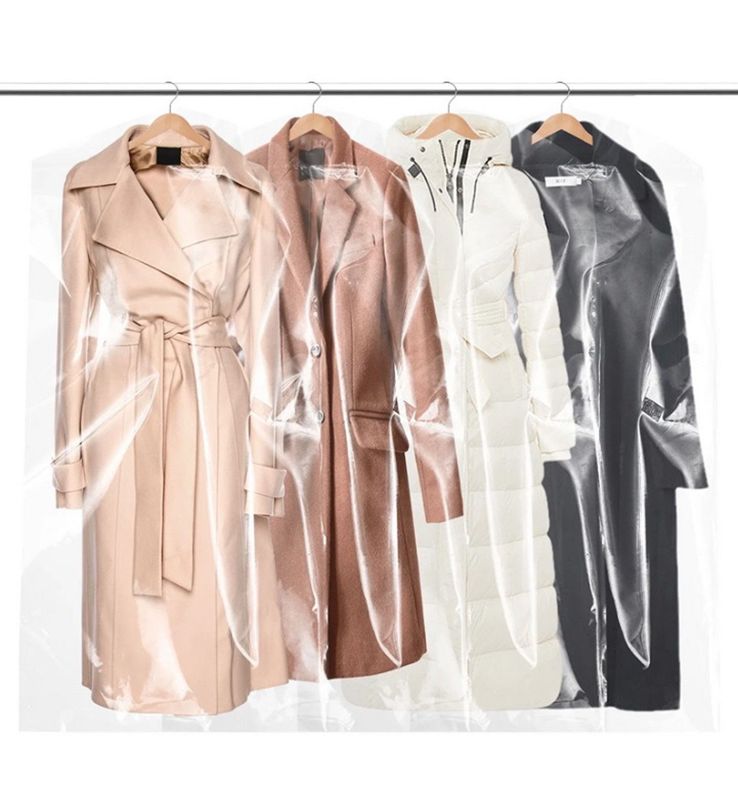 BAYLI Kleiderschutzhülle 25er Set Kleiderschutzhülle Transparent - Mantelschutz durchsichtig -