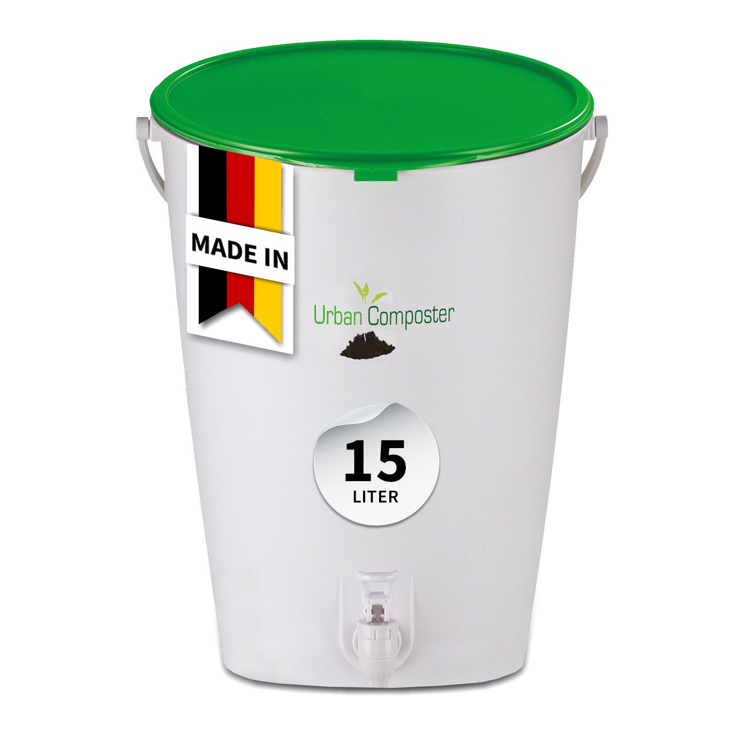 GARANTIA Müllbeutel Urban Komposter 15 Liter grün, inkl. Deckel und Kompostspray