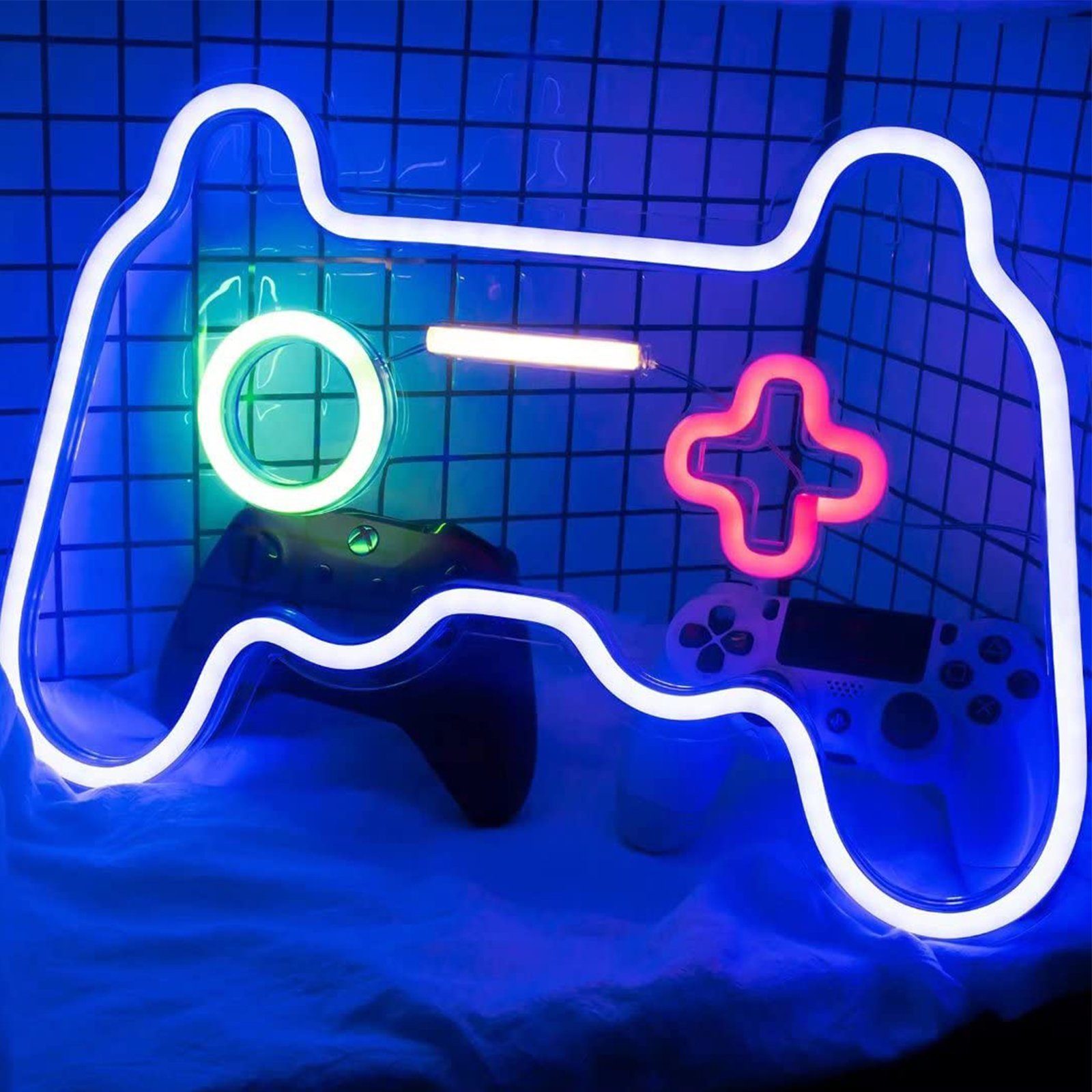 Neonlicht Dekolicht Schild Farbe, fest Dekor, integriert, LED Room Aoucheni Neon Gaming Deko, LED Gaming für Hängeleuchte