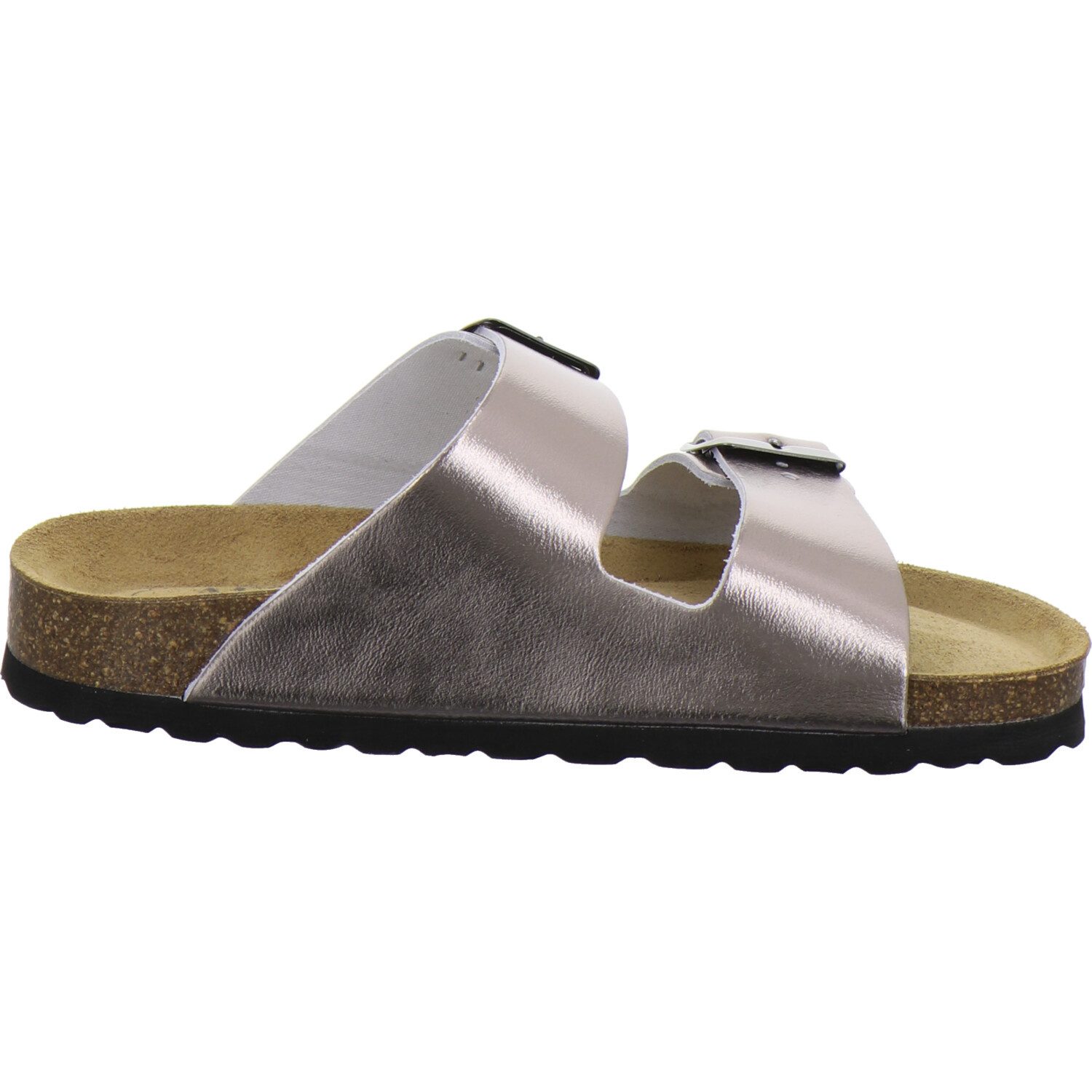 AFS-Schuhe 210092 Zweischnaller Pantolette für Damen mit Fußbett, bequeme Sandalen aus Leder