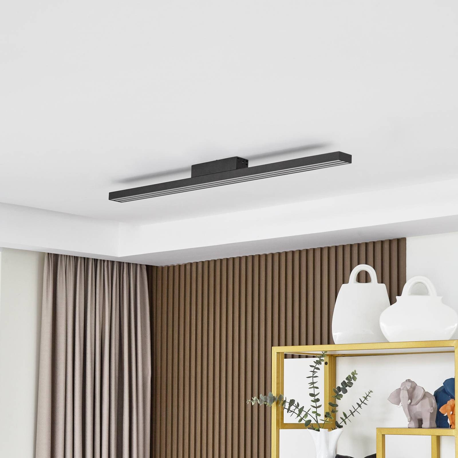 Lucande Deckenleuchten Leicy, LED, Metall, Schwarz Farbwechsel RGB + weiß IP20 mit Fernbedienung, 1 x 19 W LED + 3 W RGB, Farbwechsel RGB + weiß