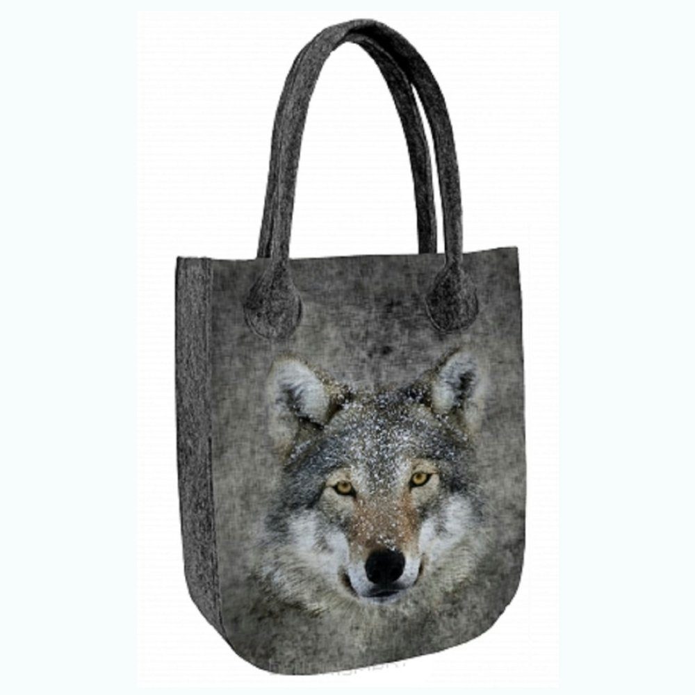 ARSO Bertoni Umhängetasche City Filztasche Lupo Wolf Arso Bertoni 42x35x10cm