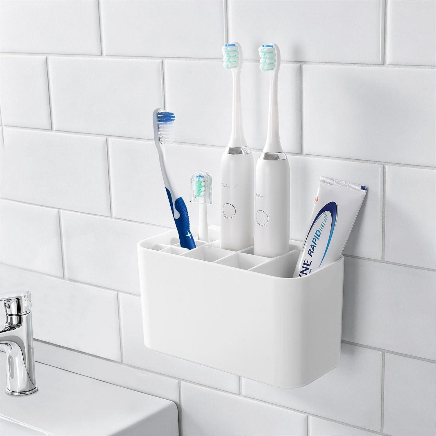 LuxusKollektion Zahnbürstenhalter Zahnbürstenhalter 11 Steckplätze Wandmontage Klebehaken