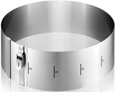 GEFU Backrahmen Tortenring TONDO CLIP, H 10 cm, Edelstahl, (1 tlg), Patentierter Sicherungsclip fixiert den Ring auf der gewünschten Größe