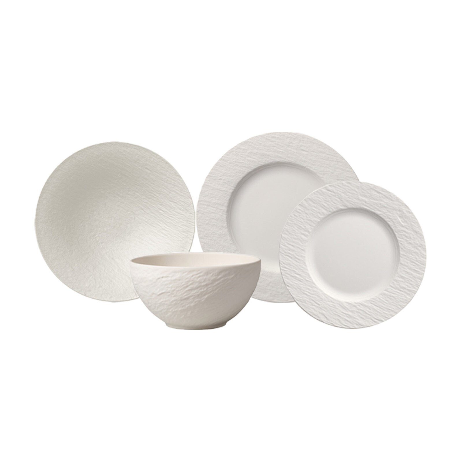 Villeroy & Boch Kombiservice Manufacture Rock Geschirr-Set (4-tlg), Porzellan