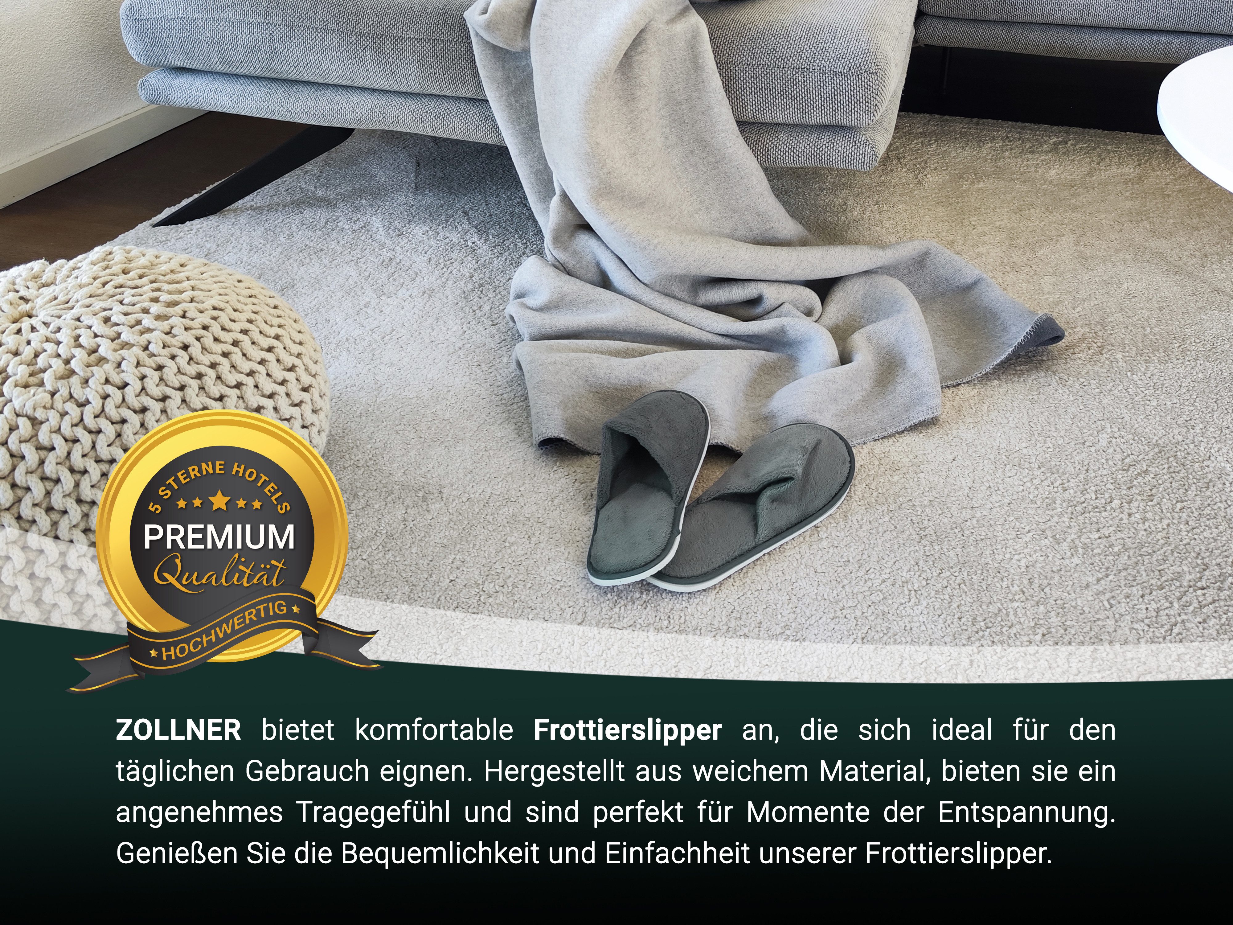 ZOLLNER Pantoffel (10-tlg) 100% Polyester, vom Hotelwäschespezialisten