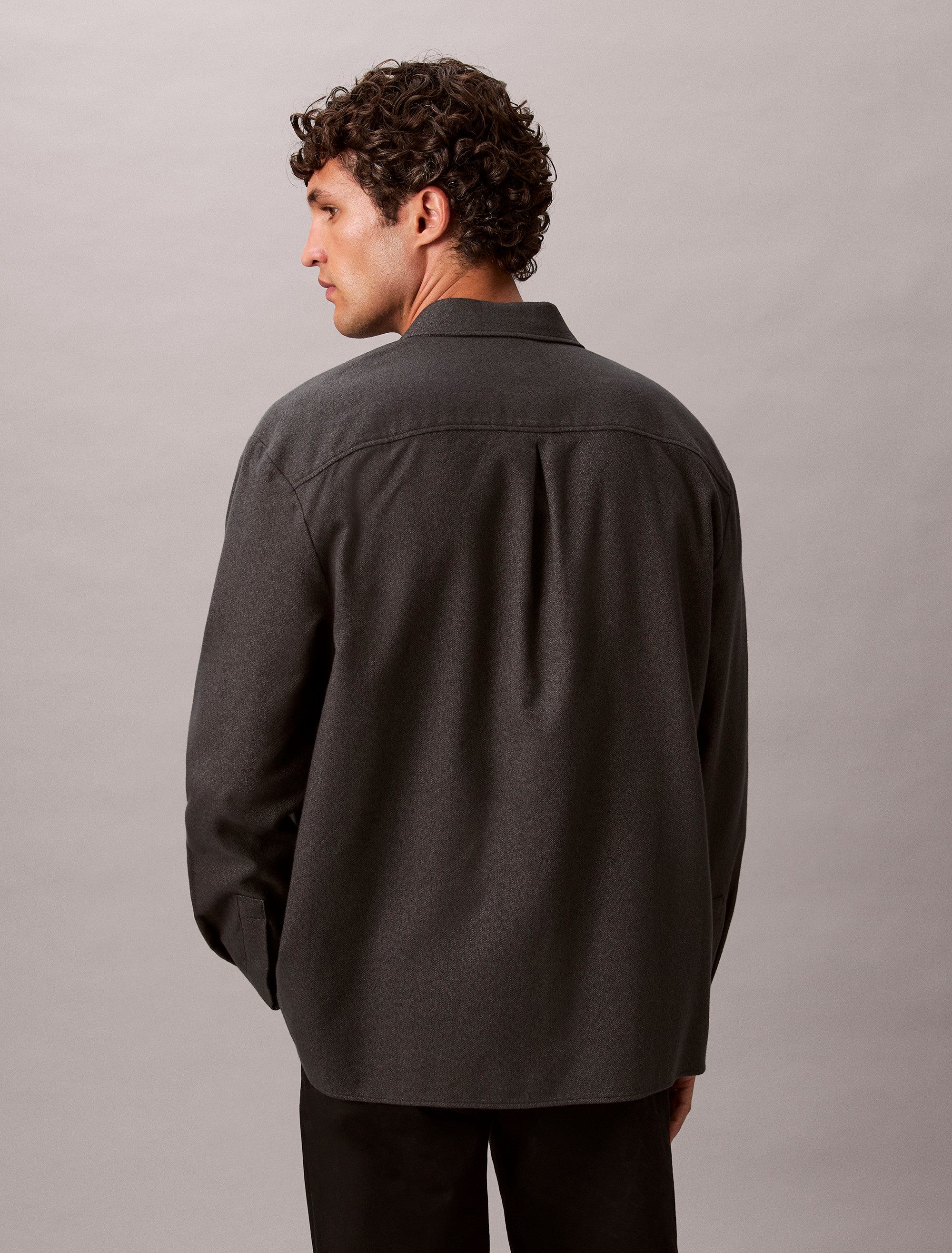 Calvin Klein Flanellhemd LS MELANGE FLANNEL EASY SHIRT Mit Rundhalsausschni günstig online kaufen