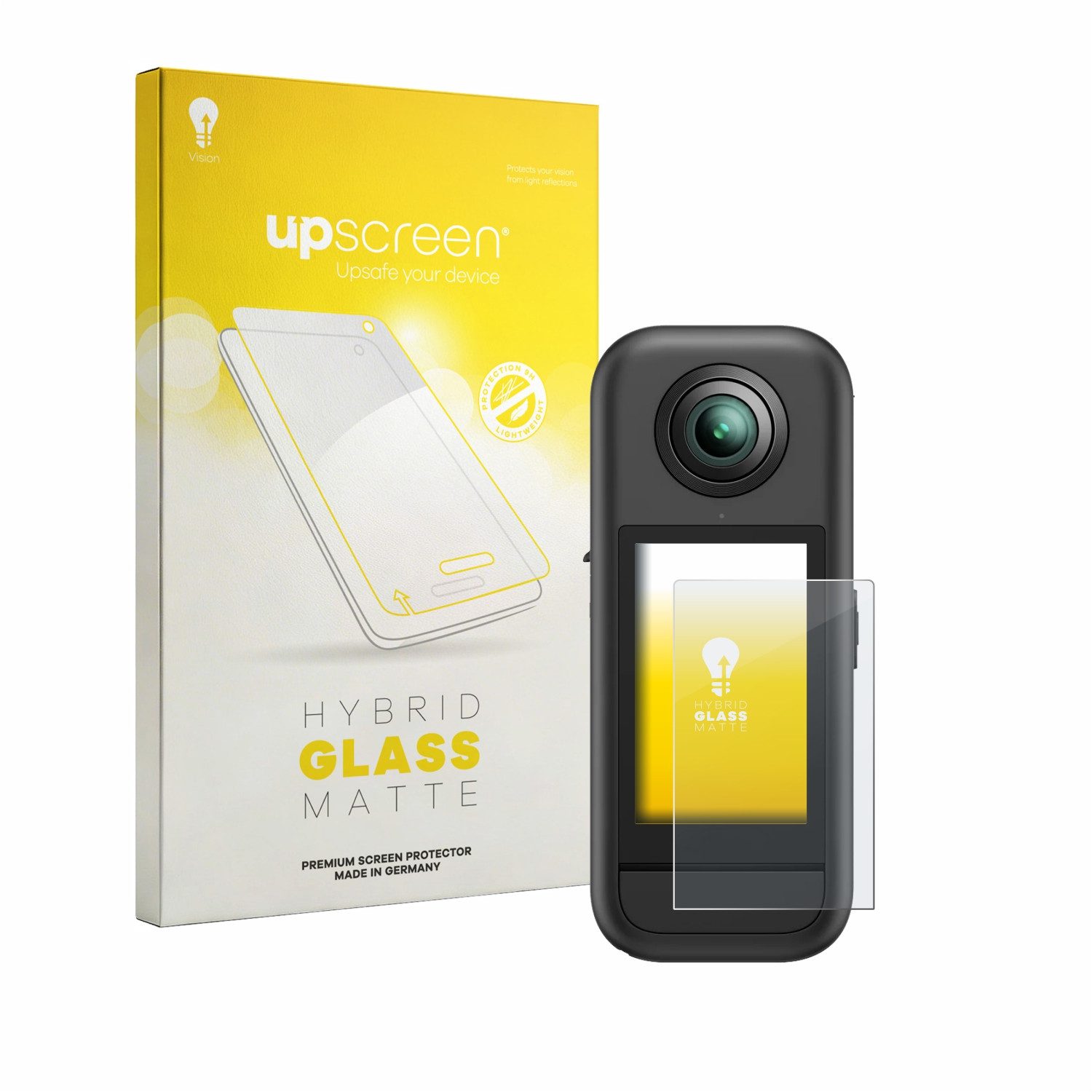 upscreen Displayschutzglas Folie für Akaso 360, Schutzfolie Glas Panzer Display Schutz matt