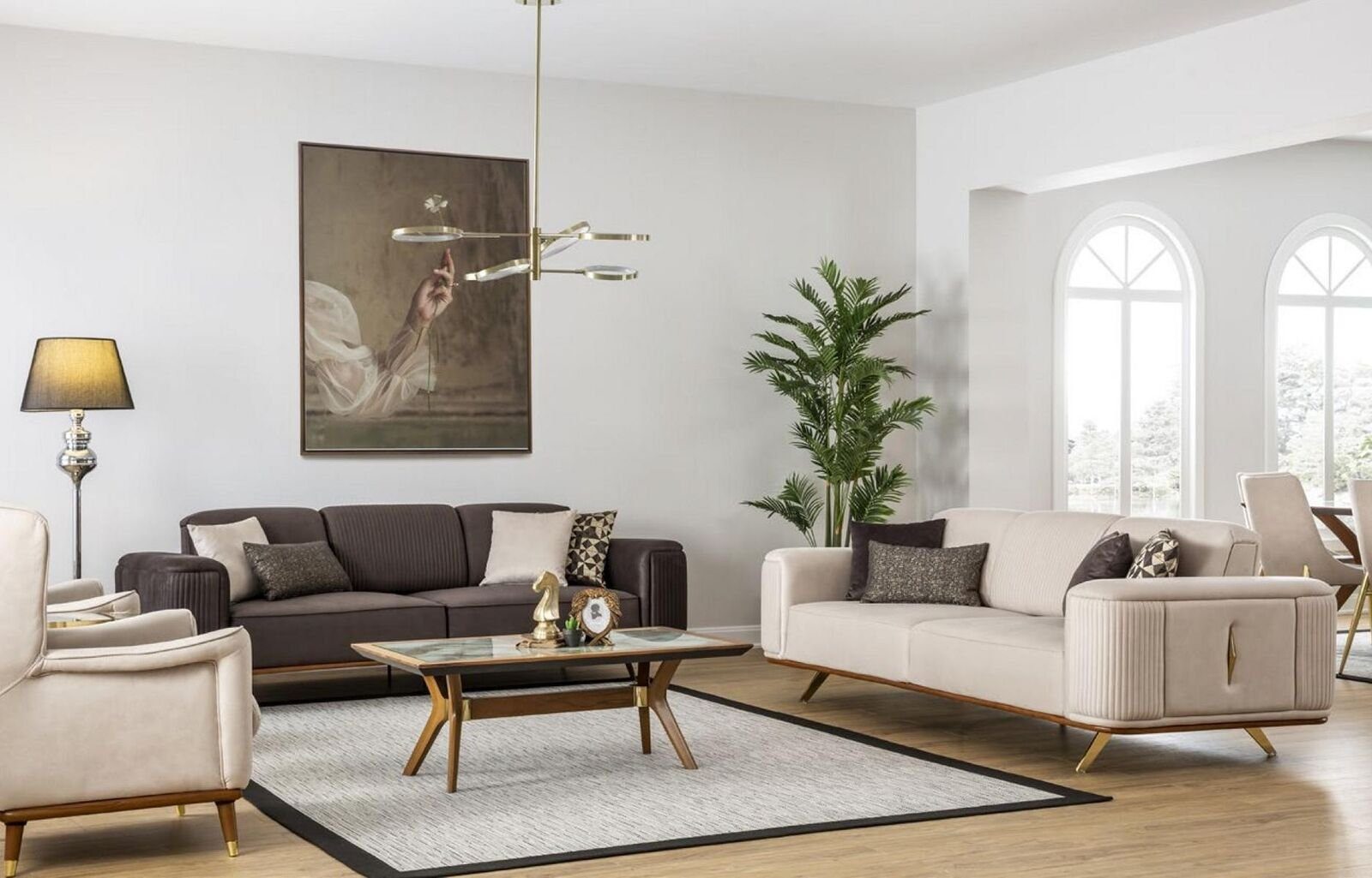 JVmoebel Wohnzimmer-Set Luxus Sofagarnitur Couch Möbel Set Designer Couchen Garnituren 4tlg., (4-St)