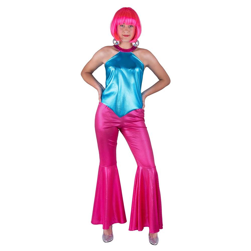 Funny Fashion Kostüm Schlaghose Pailletten Damen pink