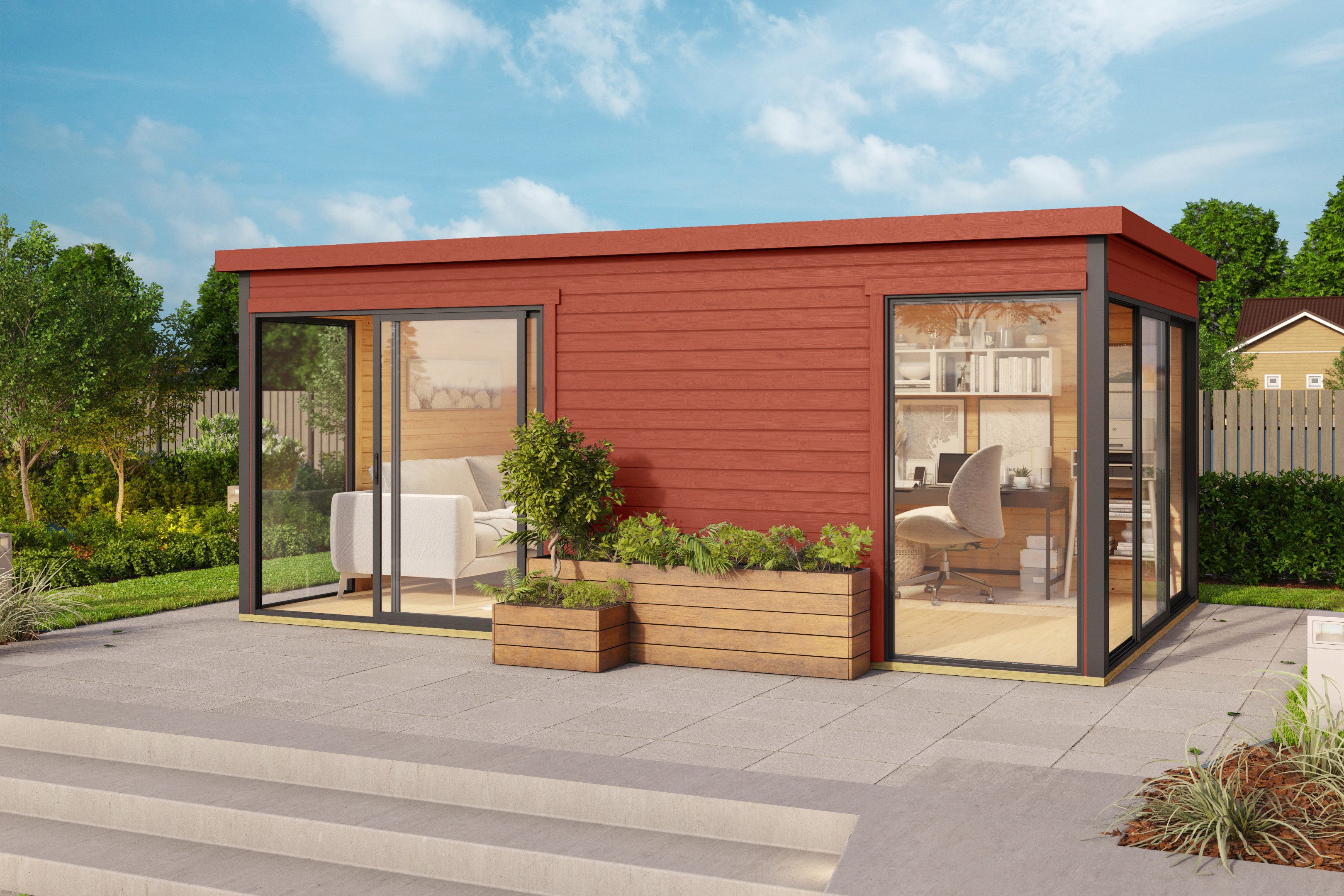 LASITA MAJA Gartenhaus DOMEO 3, BxT: 528,4x341,5 cm, (Set), 2-Raum