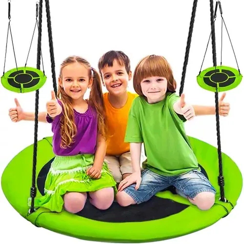 MALATEC Nestschaukel Storchennestschaukel Kinderschaukel Gartenschaukel, (Spar-Set, 1-tlg., Ø 100 cm wetterfest), Ø 100 cm, höhenverstellbar, bis 150 kg, wetterfest