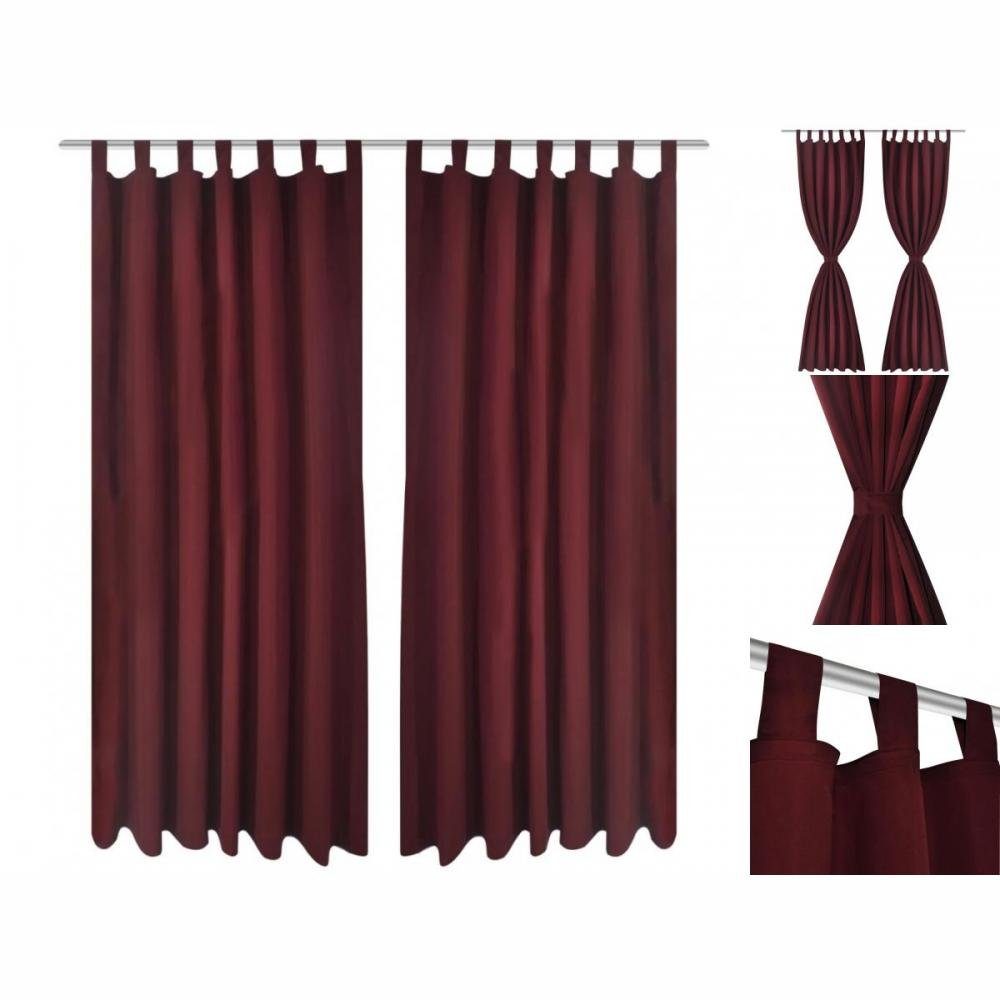 Gardine Gardinen Vorhänge Gardienen aus Satin 2-teilig 140 x 245 cm Dunkelrot, vidaXL, Schlaufen | Fertiggardinen