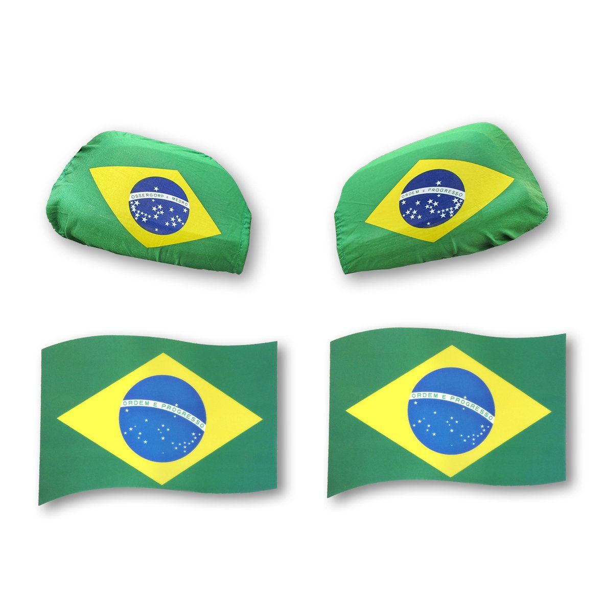 Sonia Originelli Fahne Fan-Paket Brasilien Brazil Brasil Auto Magnete Fahren Fußball, Magnete: 3D-Effekt | Fanfahnen