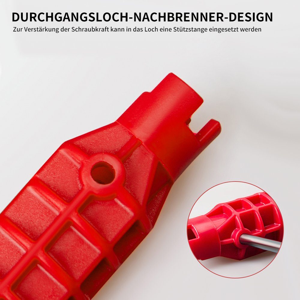 HOMELODY Rohrschlüssel 8 in 1 Spülenschlüssel Armaturenschlüssel Multifunktion Rohrschlüssel, Wasserhahn Schlüssel Wasserhahn Werkzeug Rohrzange Spülenschlüssel
