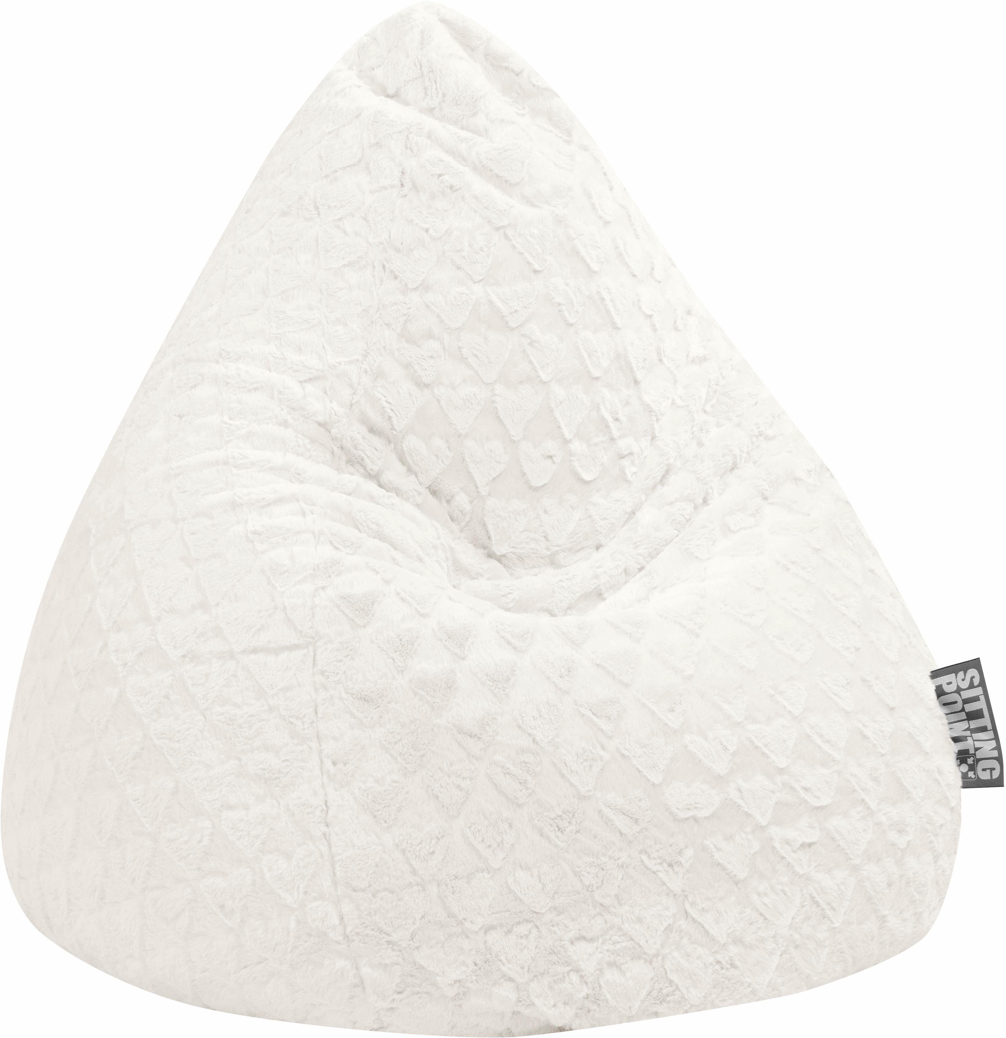 Sitting Point Sitzsack Sitzsack FLUFFY HEARTS XL, Plüschsitzsack mit Herzoptik