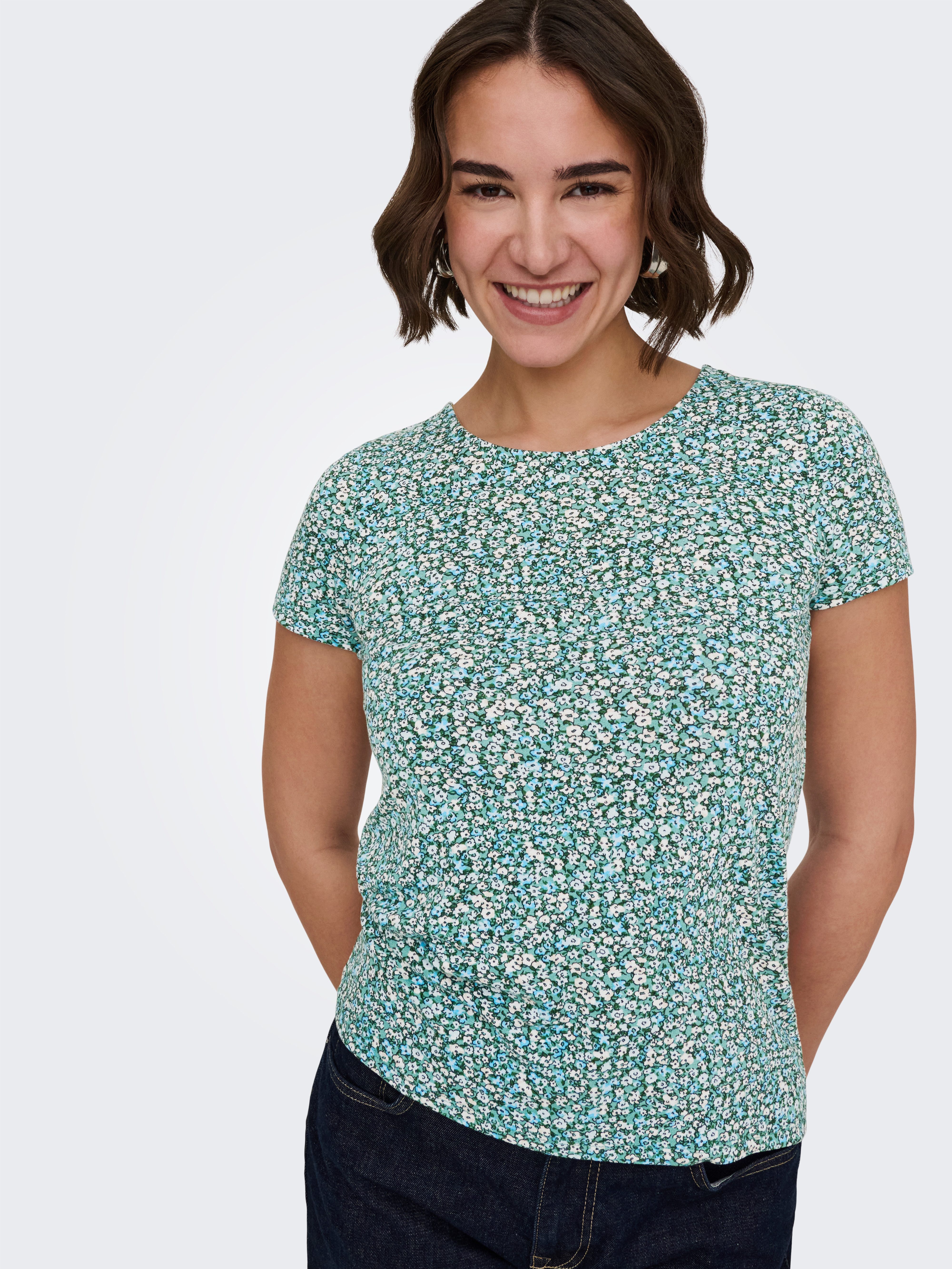 ONLY Kurzarmshirt ONLBERA BACK LACE UP S/S TOP JRS NOOS