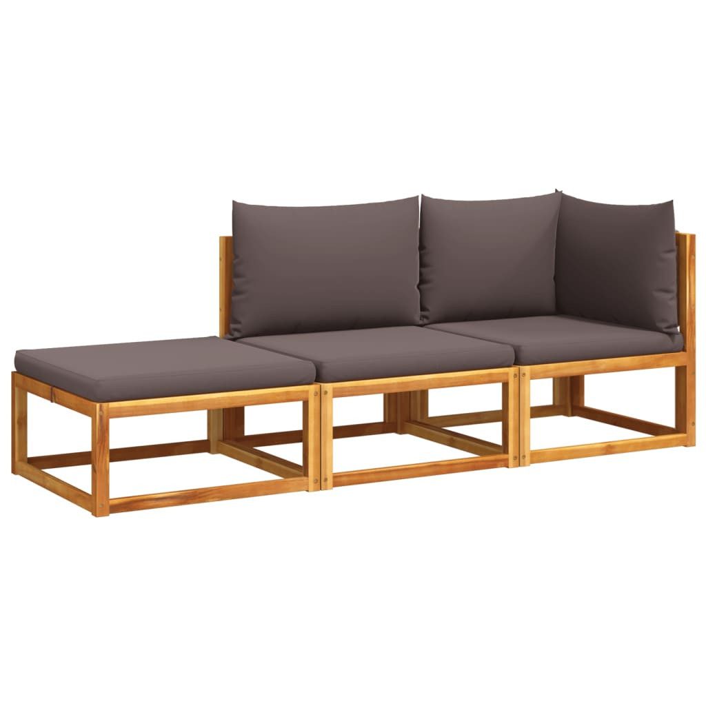 vidaXL Loungesofa 3-tlg. Gartensofa-Set mit Kissen günstig online kaufen