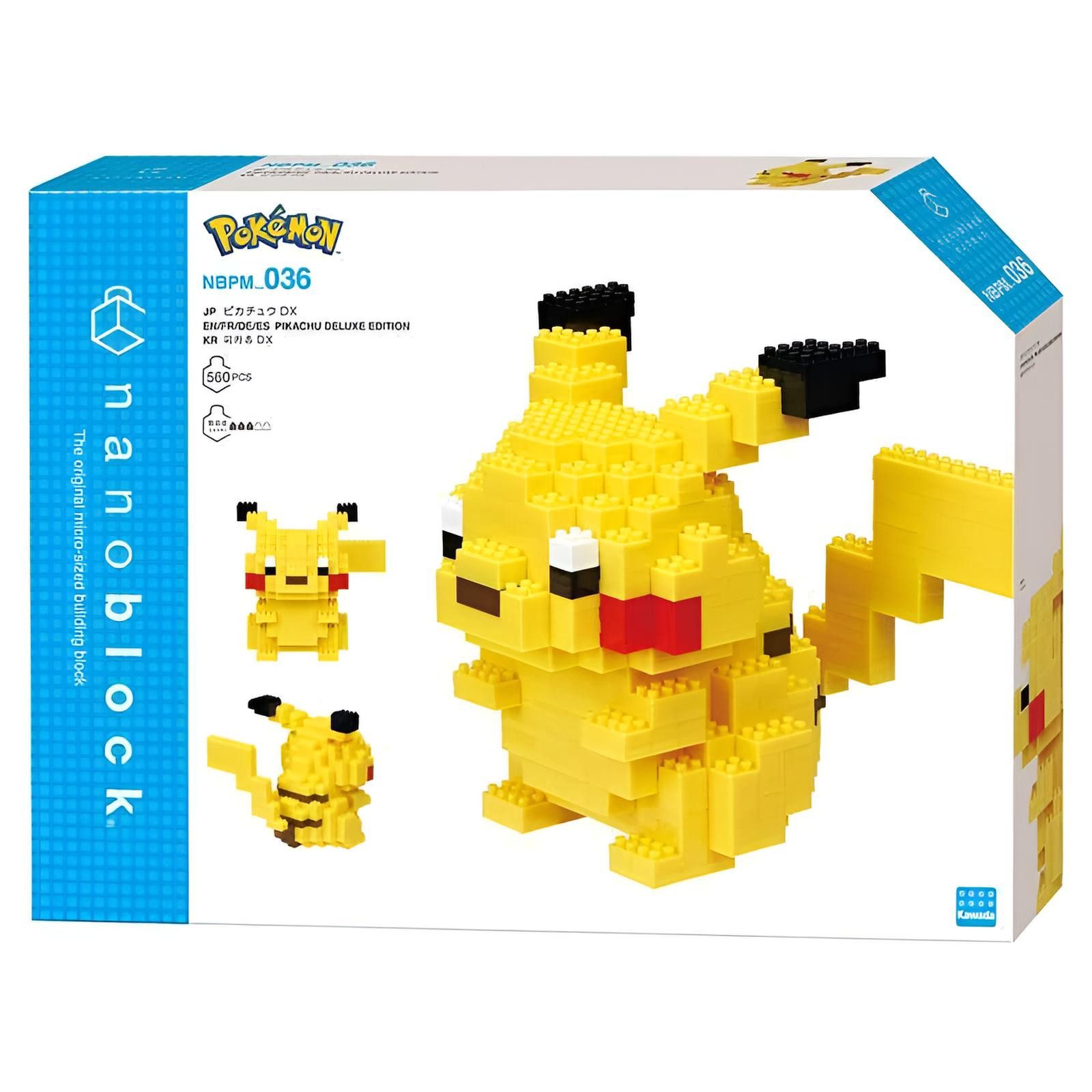 Crunchyroll 3D-Puzzle Nanoblock - Pokemon - Pikachu Deluxe - 560 Teile, Puzzleteile