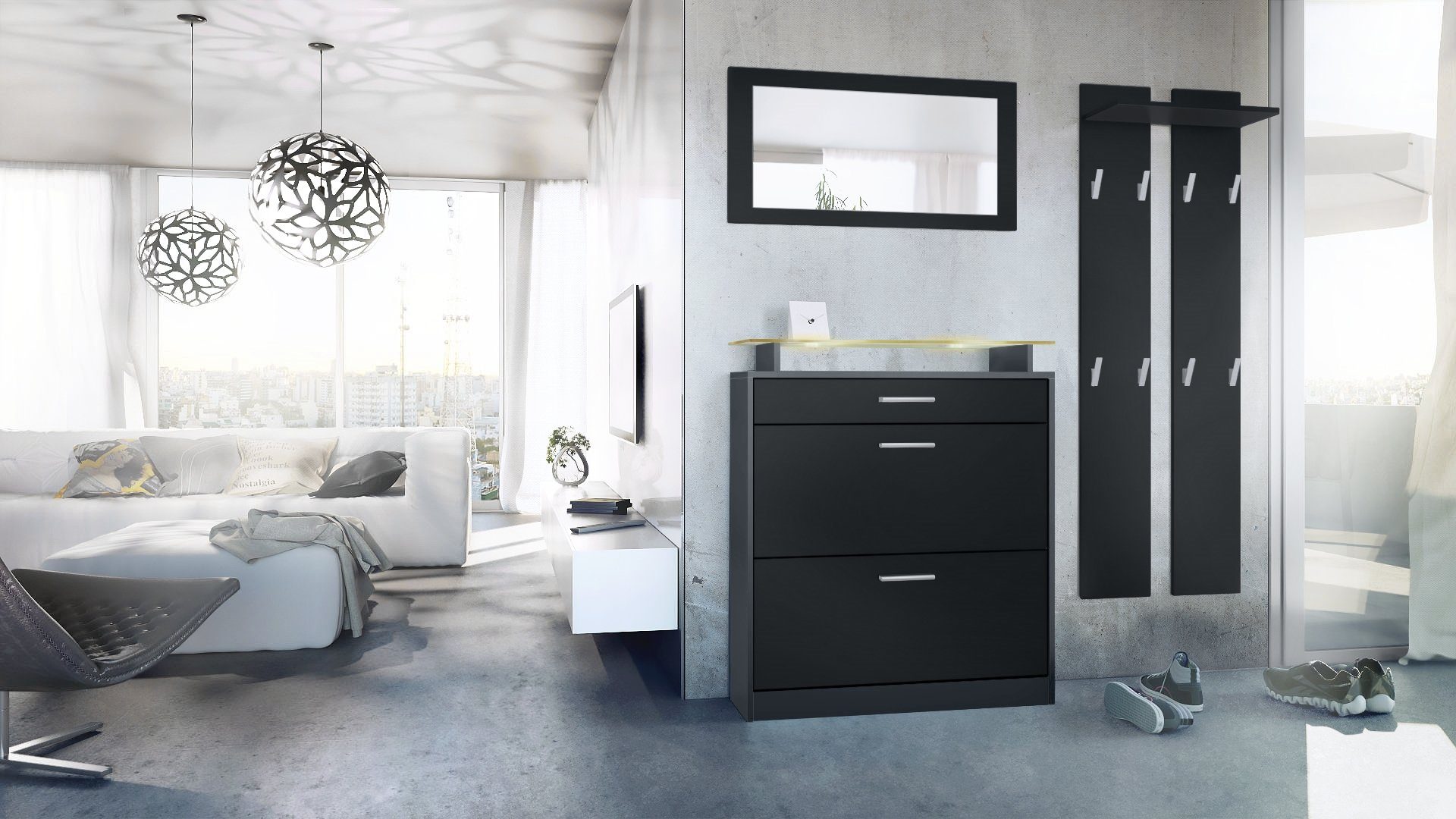 Vladon Garderoben-Set Loret, (Garderobenset bestehend aus günstig online kaufen