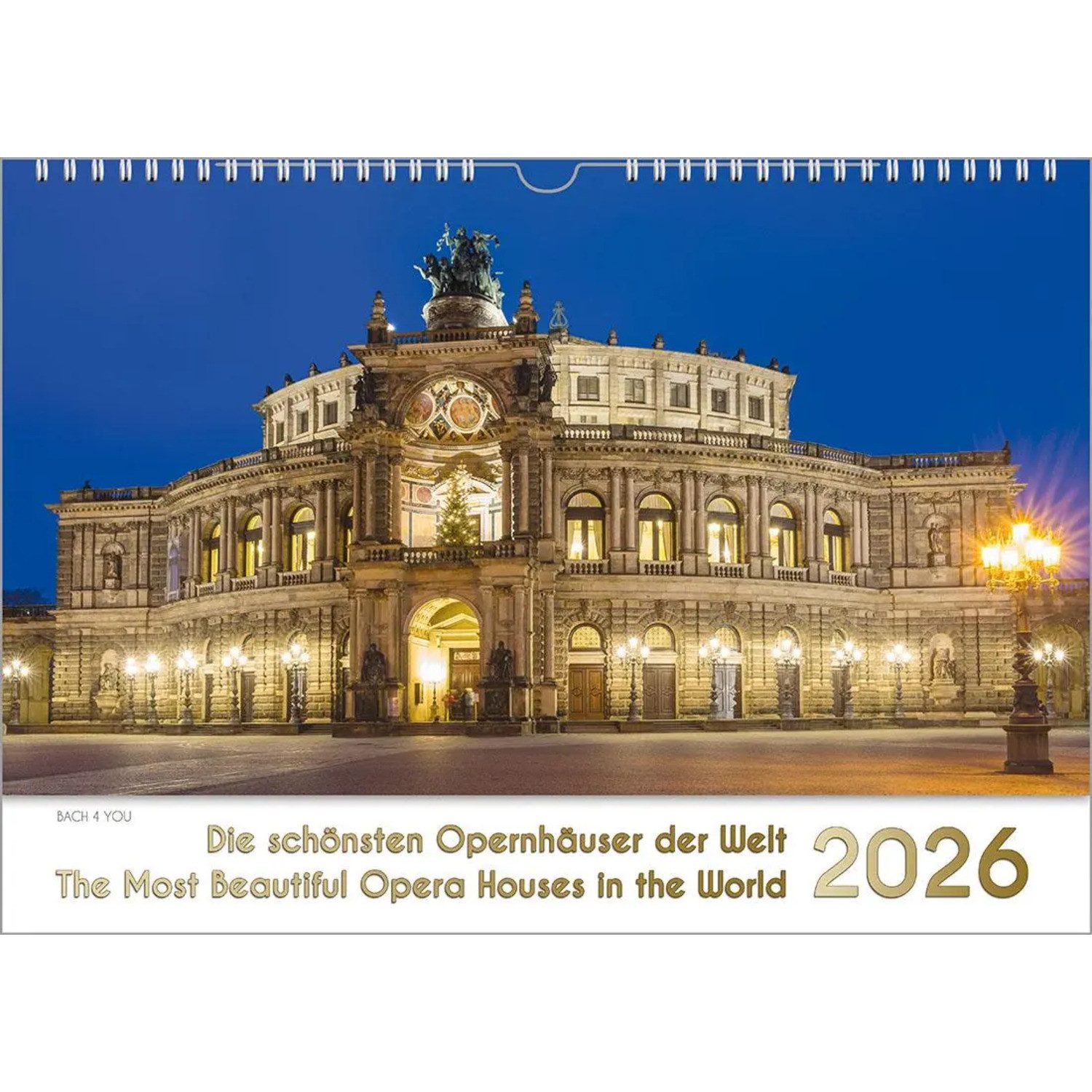 Bach Wandkalender Opernhäuser, ein Musik-Kalender 2026, DIN A3