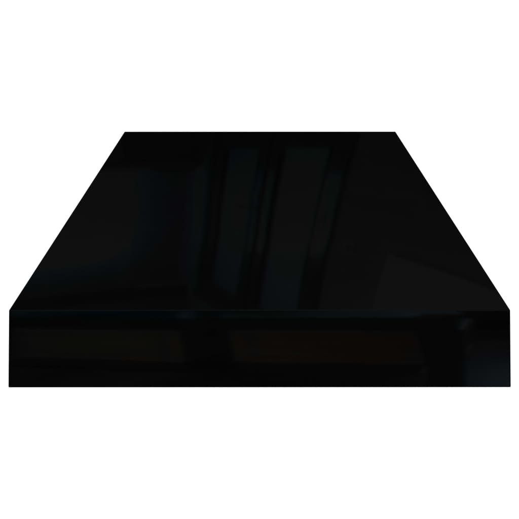 Hochglanz-Schwarz cm MDF Schweberegal furnicato 60x23,5x3,8 Wandregal