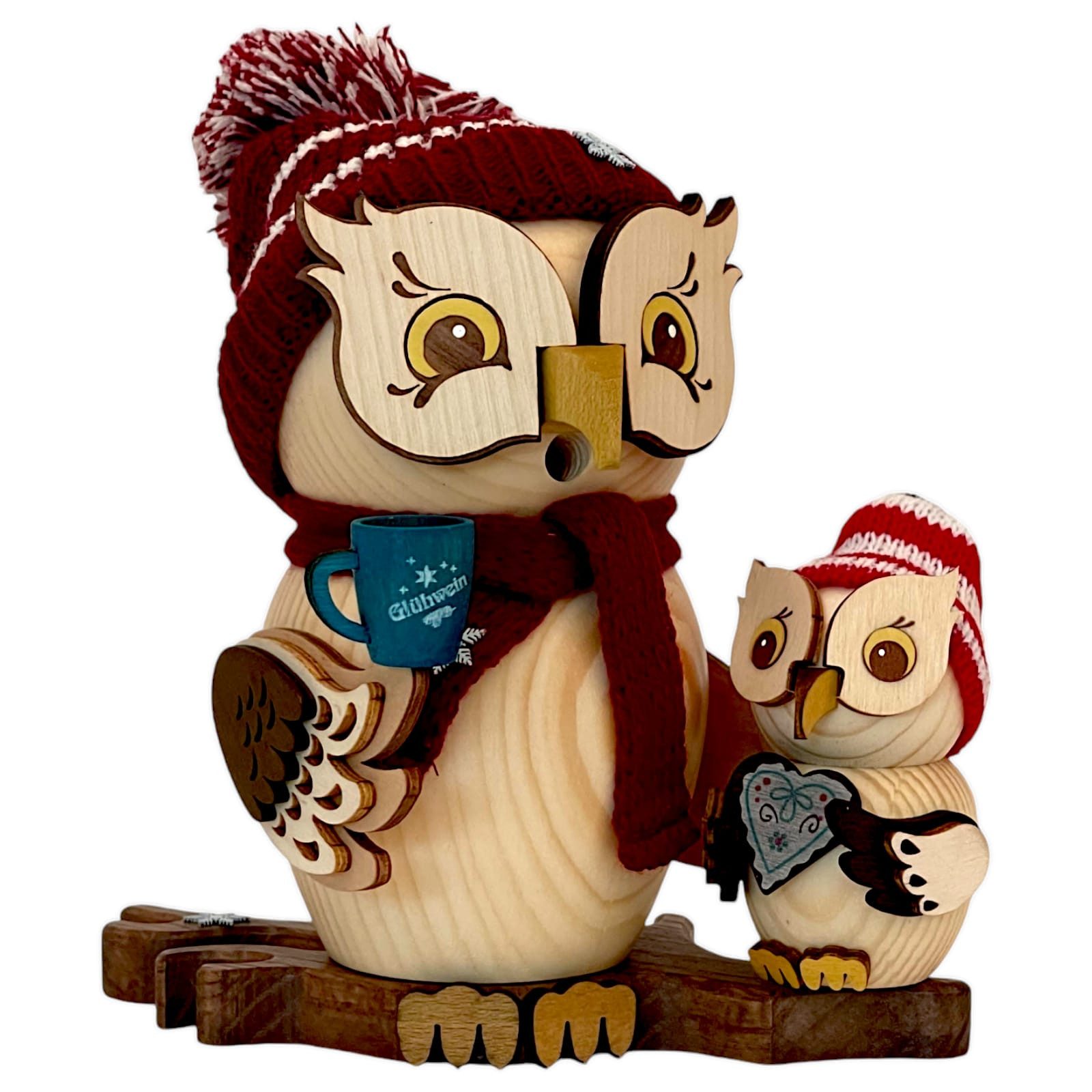 Drechslerei Kuhnert Räuchermännchen Rauchfigur Eule Weihnachtsmarktbesuch mit Kind