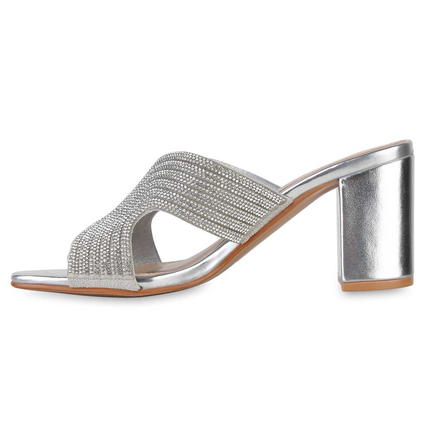 VAN HILL 841386 Sandalette Damen Pantoletten Sandaletten Elegant Strass Par günstig online kaufen