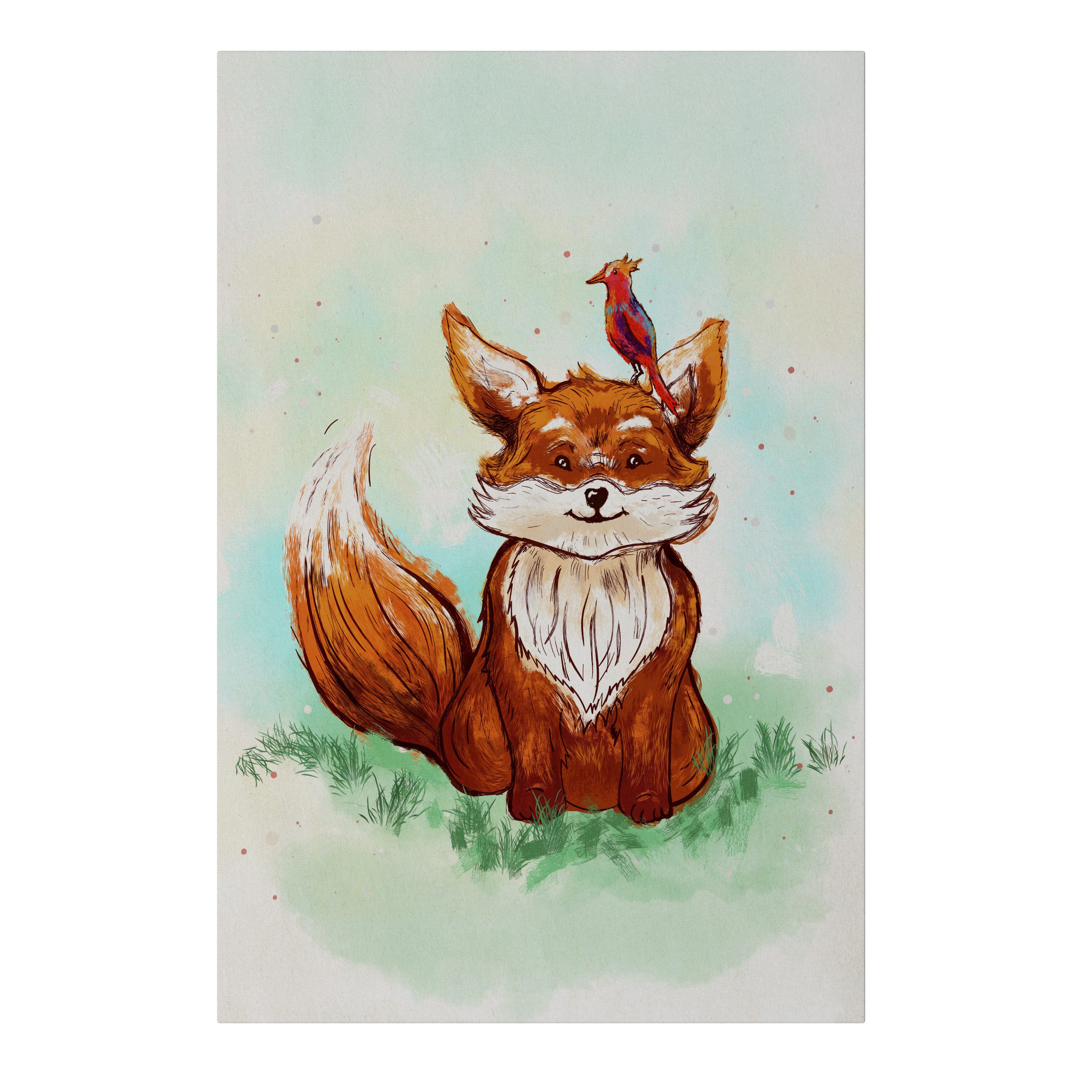 SPACEREBELS Leinwandbild FOX FRIENDS, Kinder (1 St), 3 cm Keilrahmen, Baumwollleinwand