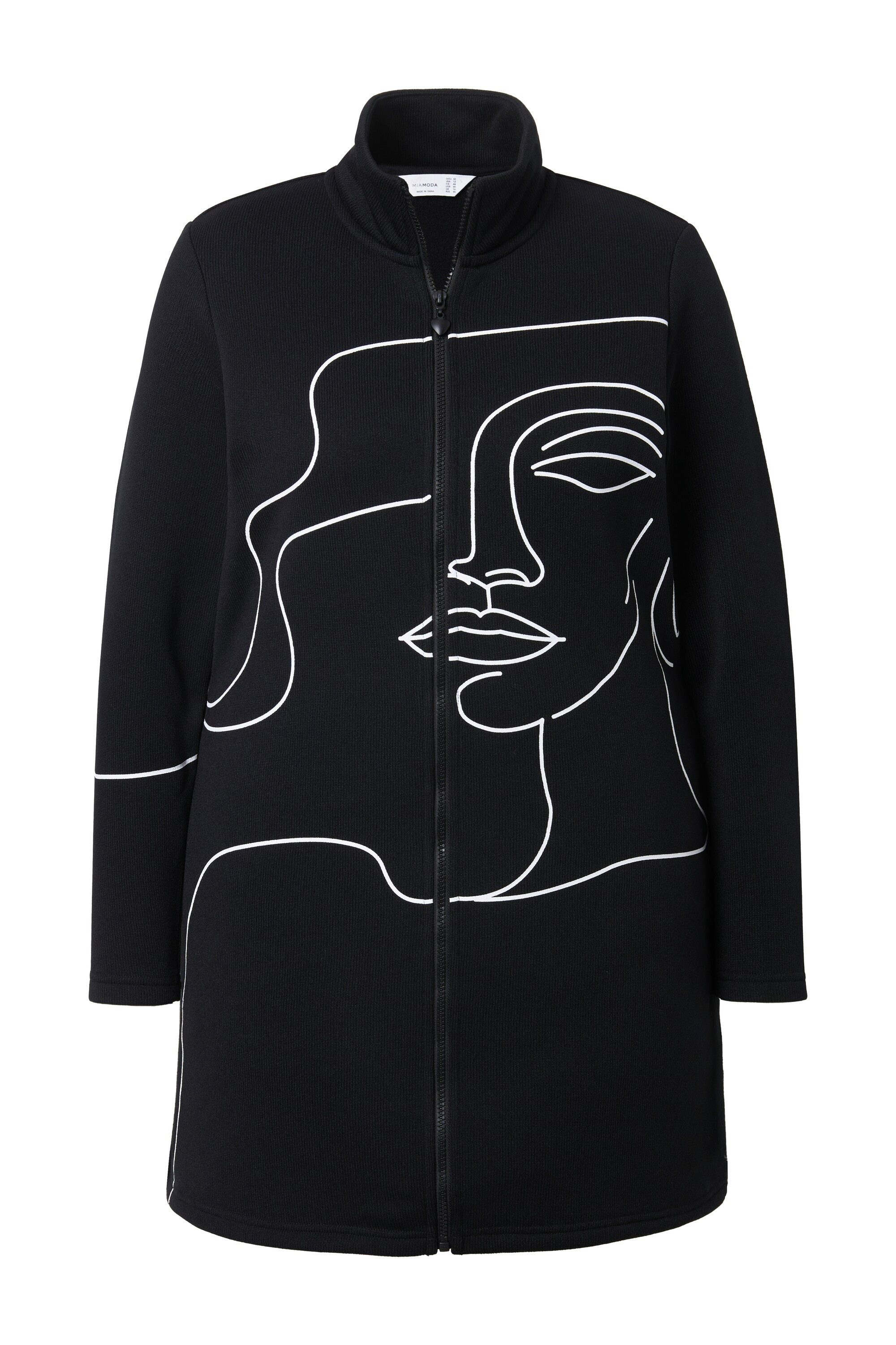 MIAMODA Strickjacke Strickfleece-Jacke leicht tailliert Lady-Print günstig online kaufen