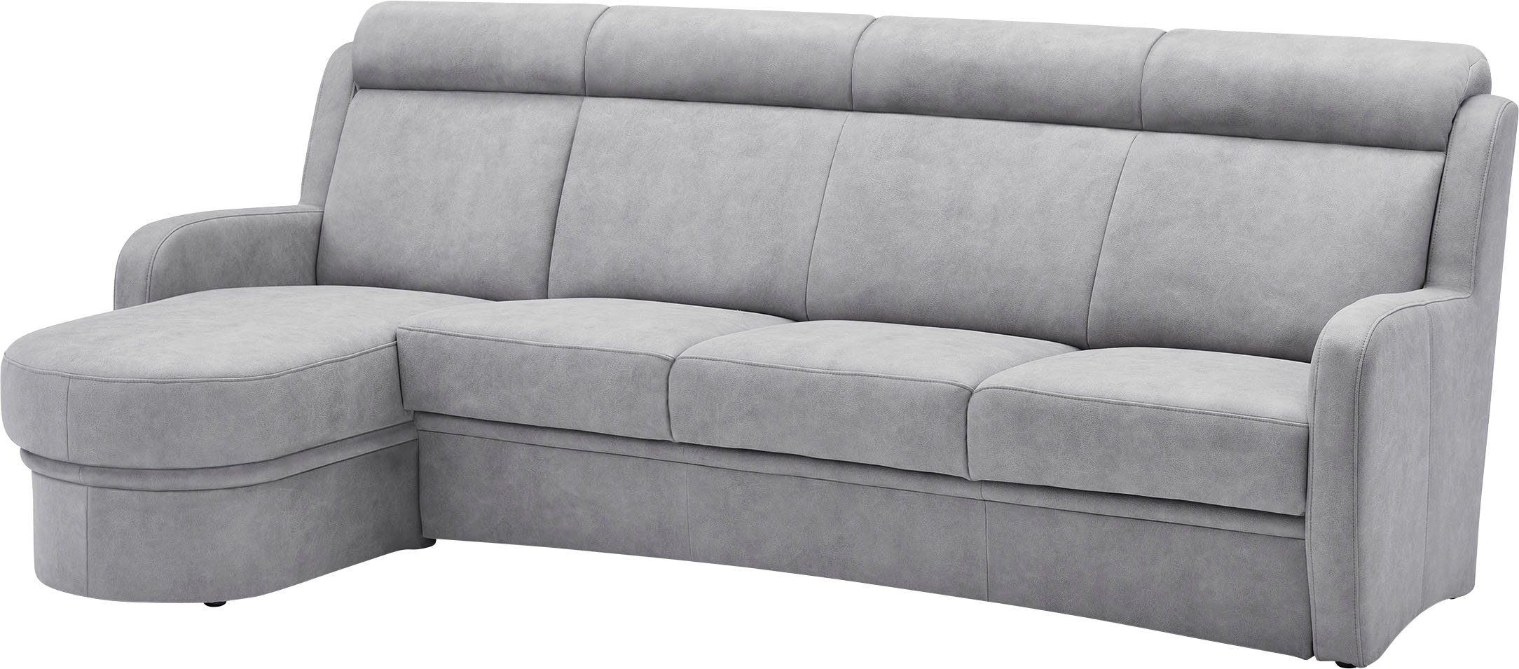 VILLA BECK Ecksofa Varese, 2 Teile, Kopfteilverstellung, wahlweise mit Sitzvorzug, in Sitzhöhe 46 cm