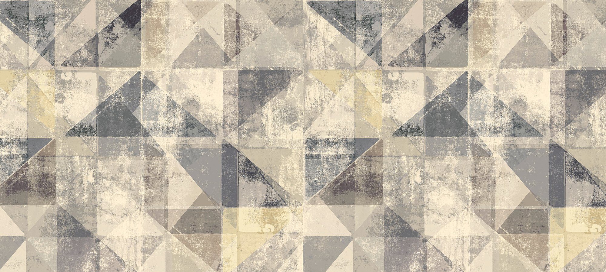 Architects Paper Fototapete Atelier 47 Used Triangle 1, glatt, geometrisch, (6 St), Vlies, Wand, Schräge, Decke dunkelgrau/hellgrau/creme