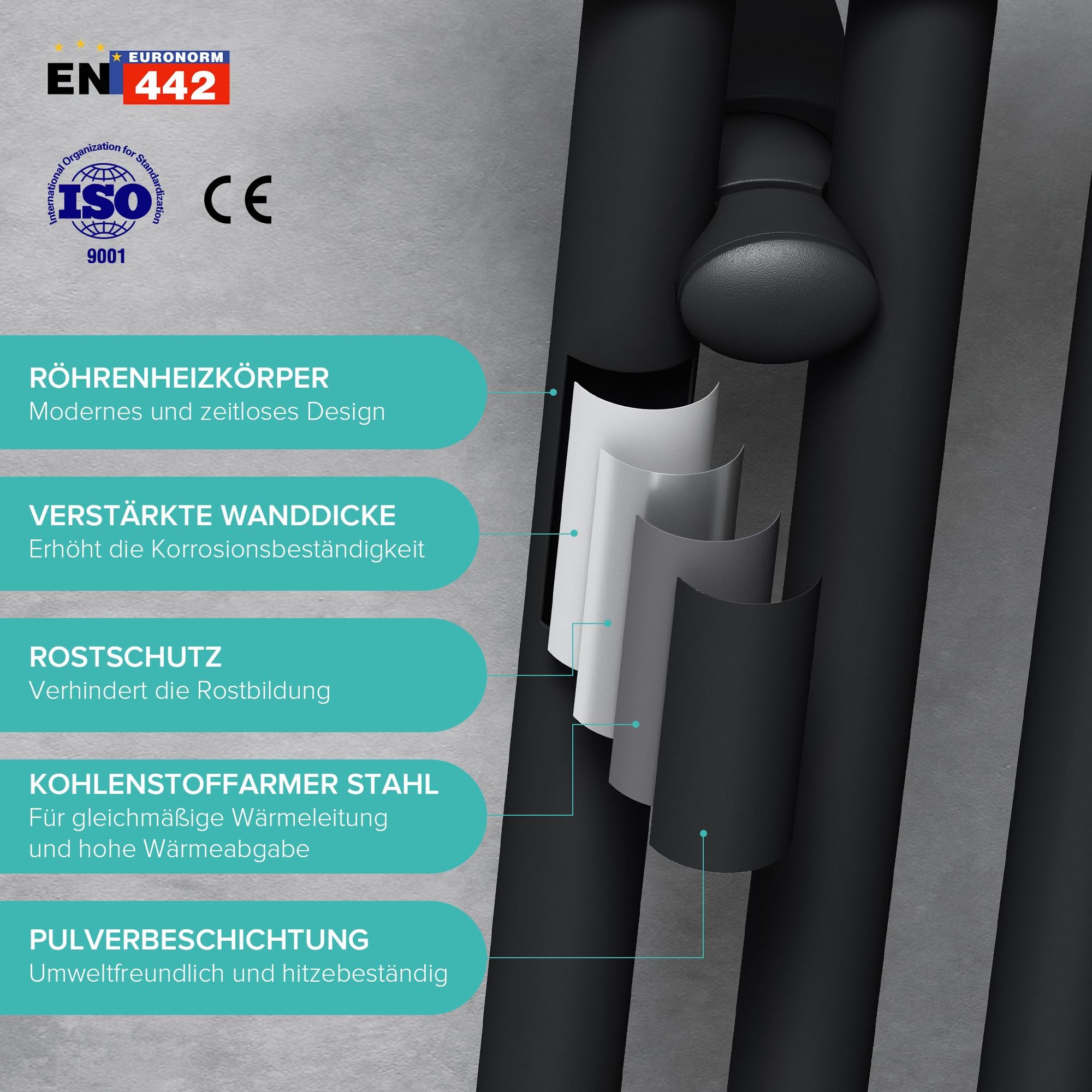 doporro Badheizkörper Badheizung Elektroheizung mit Heizstab Wandheizung RHE NEU – Bild 5 von 5