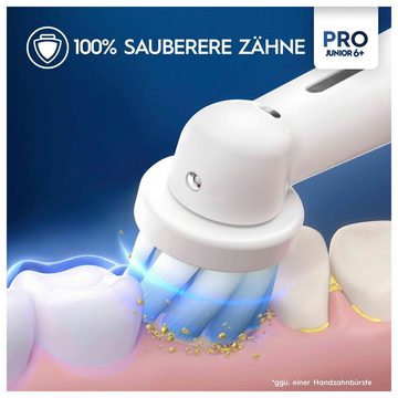Oral-B Elektrische Zahnbürste Pro Junior, Aufsteckbürsten: 2 St., Drucksensor