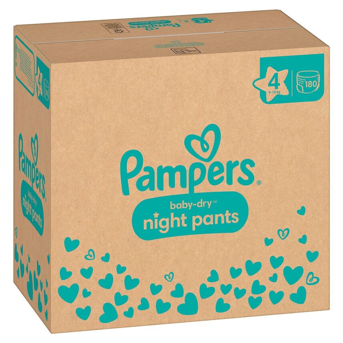 Pampers Windeln Monatsbox baby-dry night pants, Gr.4 (9-15 kg) 180 Stück