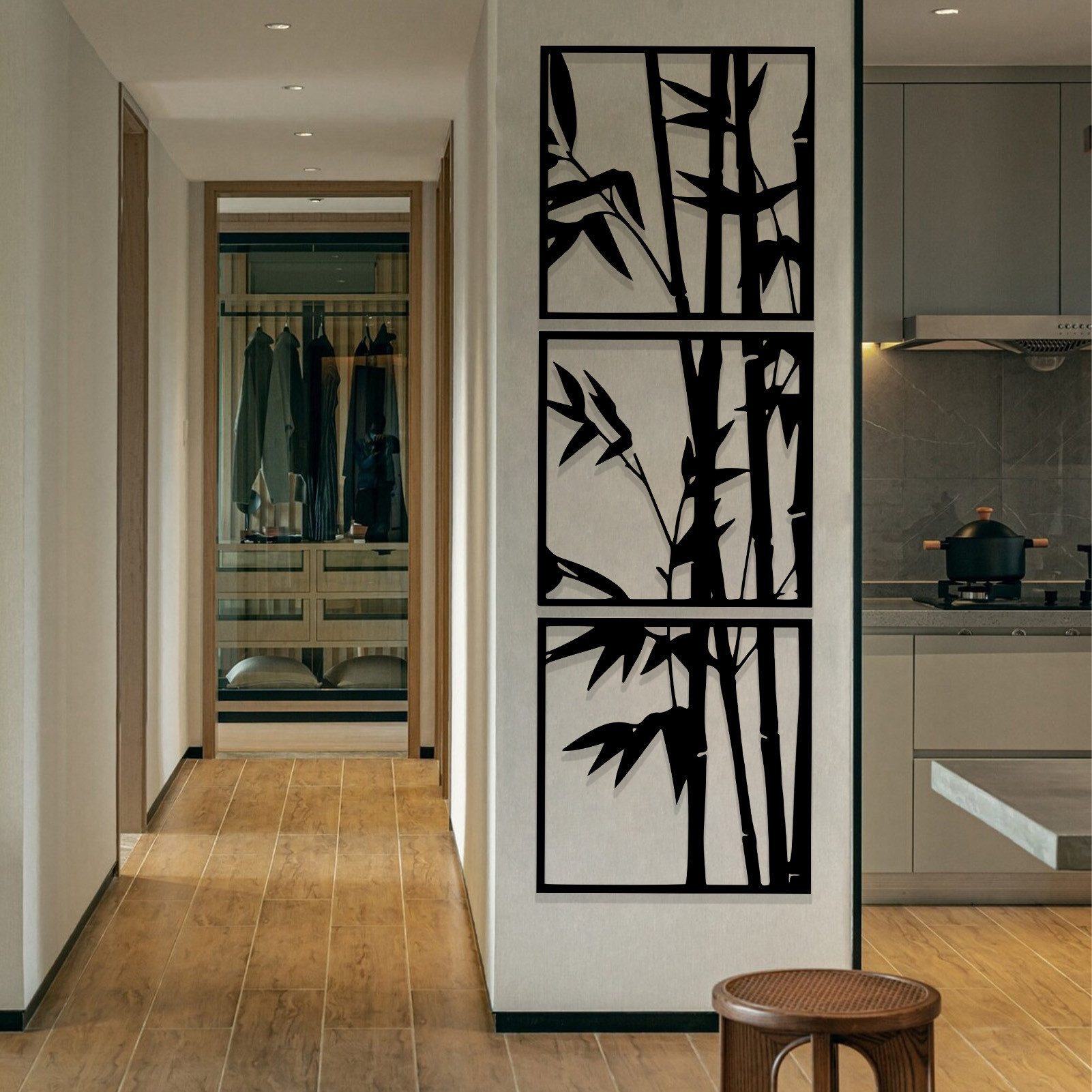 Jumpeak Wanddekoobjekt Wanddeko Metall Bambus,Deko Aesthetic,Geschenke für Männer,Deko Gold (3er Set Wanddekoration, Wall Art,Chinesische Wandkunst Bambus Metall), Deko Wohnzimmer,Zimmer Deko,Bambus,Wanddeko Metall groß,frühlingsdeko
