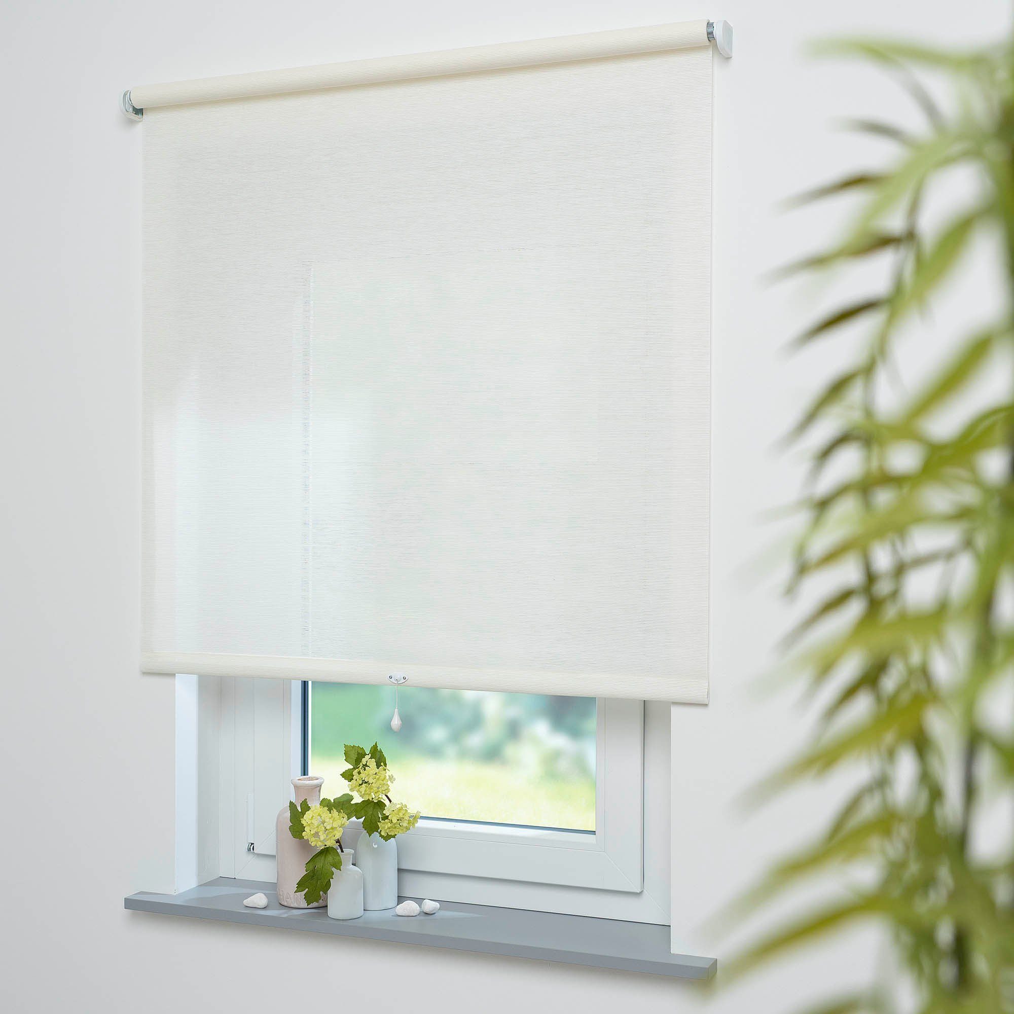 Springrollo Springrollo mit Dekor, lichtdurchlässig, Struktur natur weiß, L günstig online kaufen