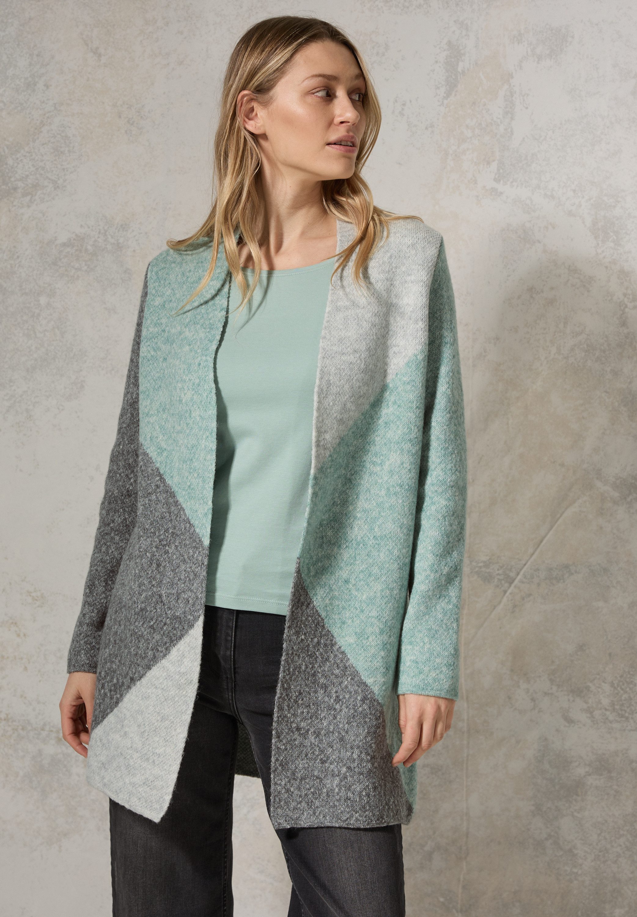 CECIL Cardigan im angenehmen Materialmix
