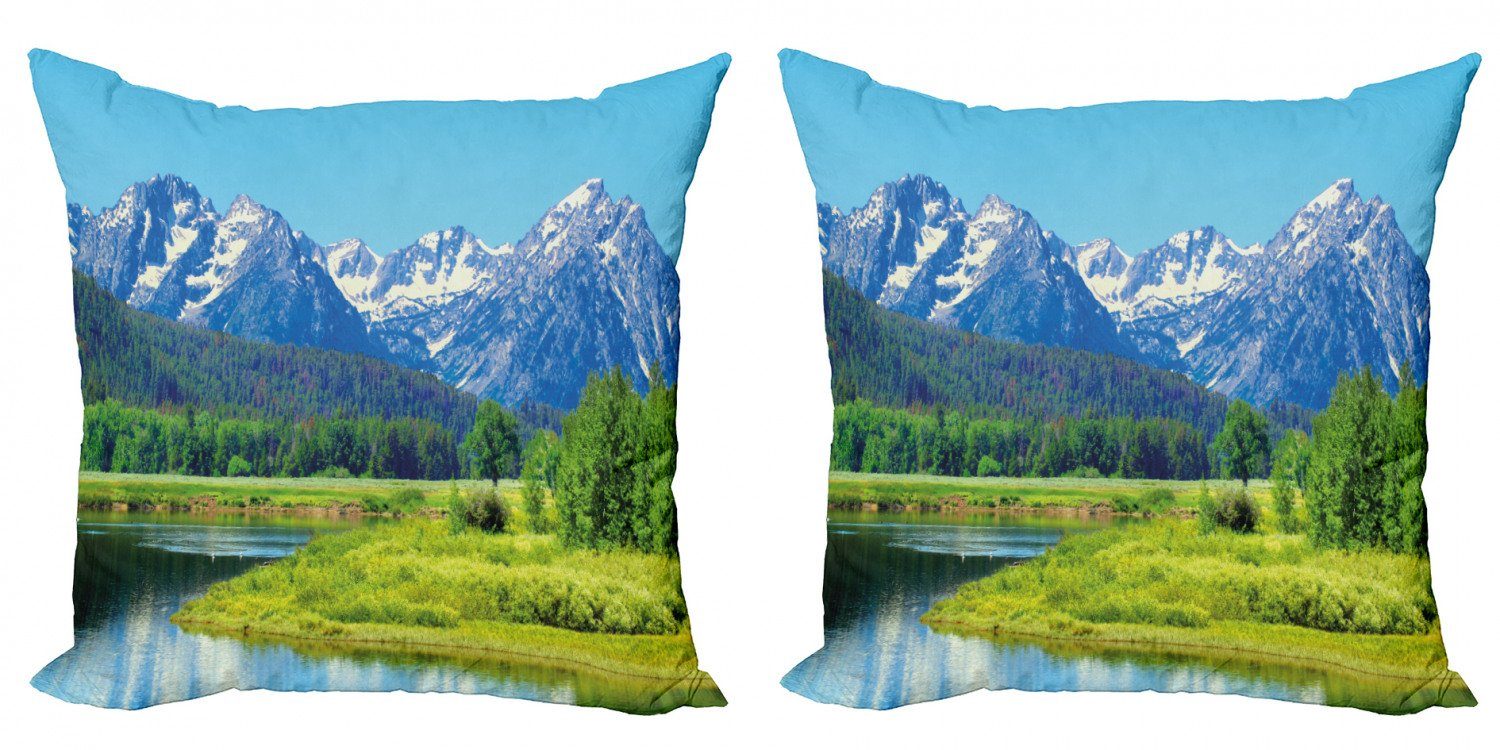 Kissenbezüge Modern Accent Doppelseitiger Digitaldruck, Abakuhaus (2 Stück), Landschaft Grand Teton Mountains