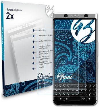Bruni Schutzfolie Glasklare Displayschutzfolie für Blackberry KeyOne, (2 Folien), praktisch unsichtbar