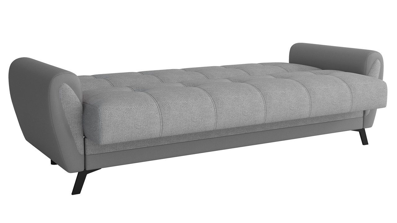 228x90x93 mit cm Bettkasten, 3-Sitzer, Metallfüße, Schlaffunktion Kaja, Schlafsofa und MIRJAN24