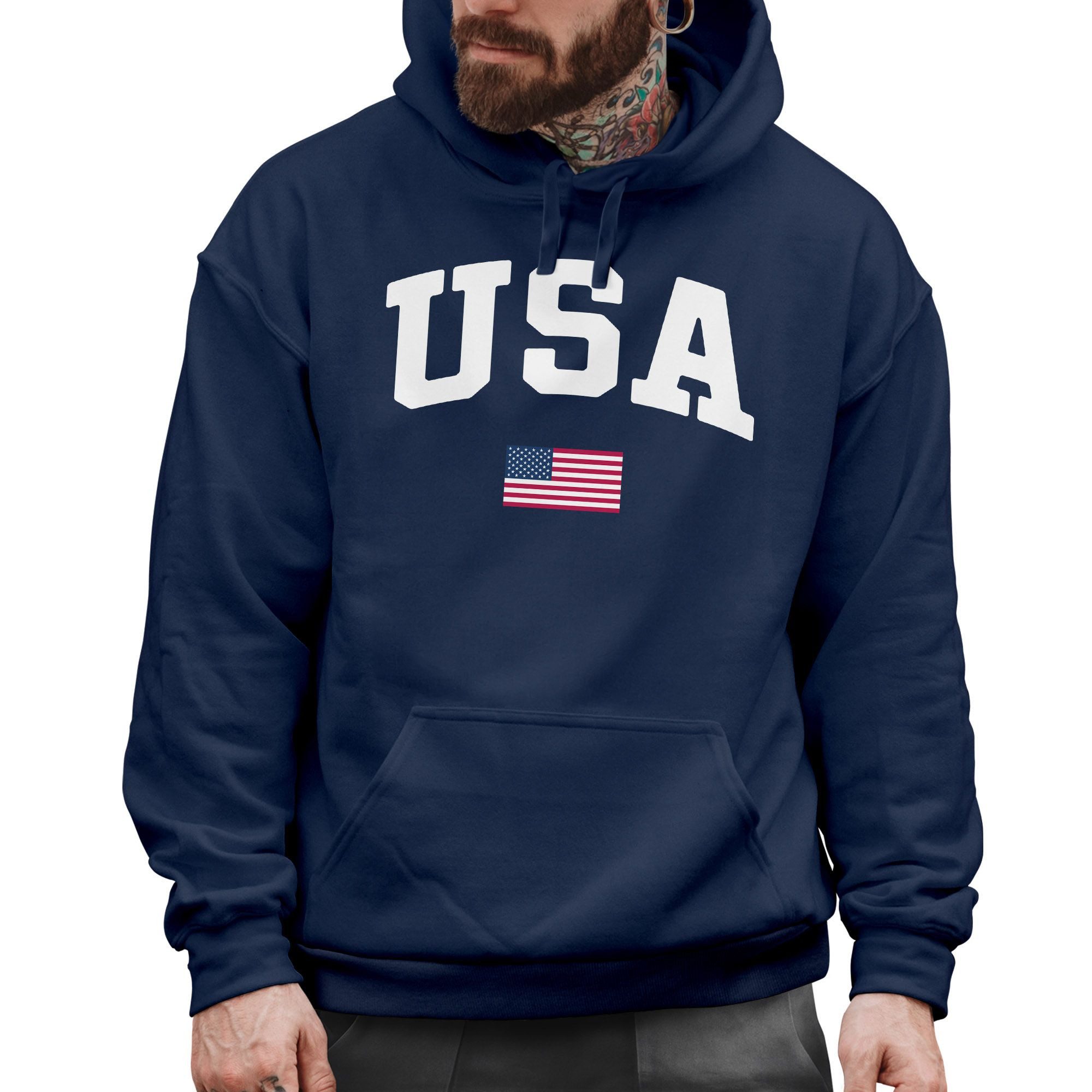Neverless Hoodie Hoodie Herren USA Schriftzug günstig online kaufen