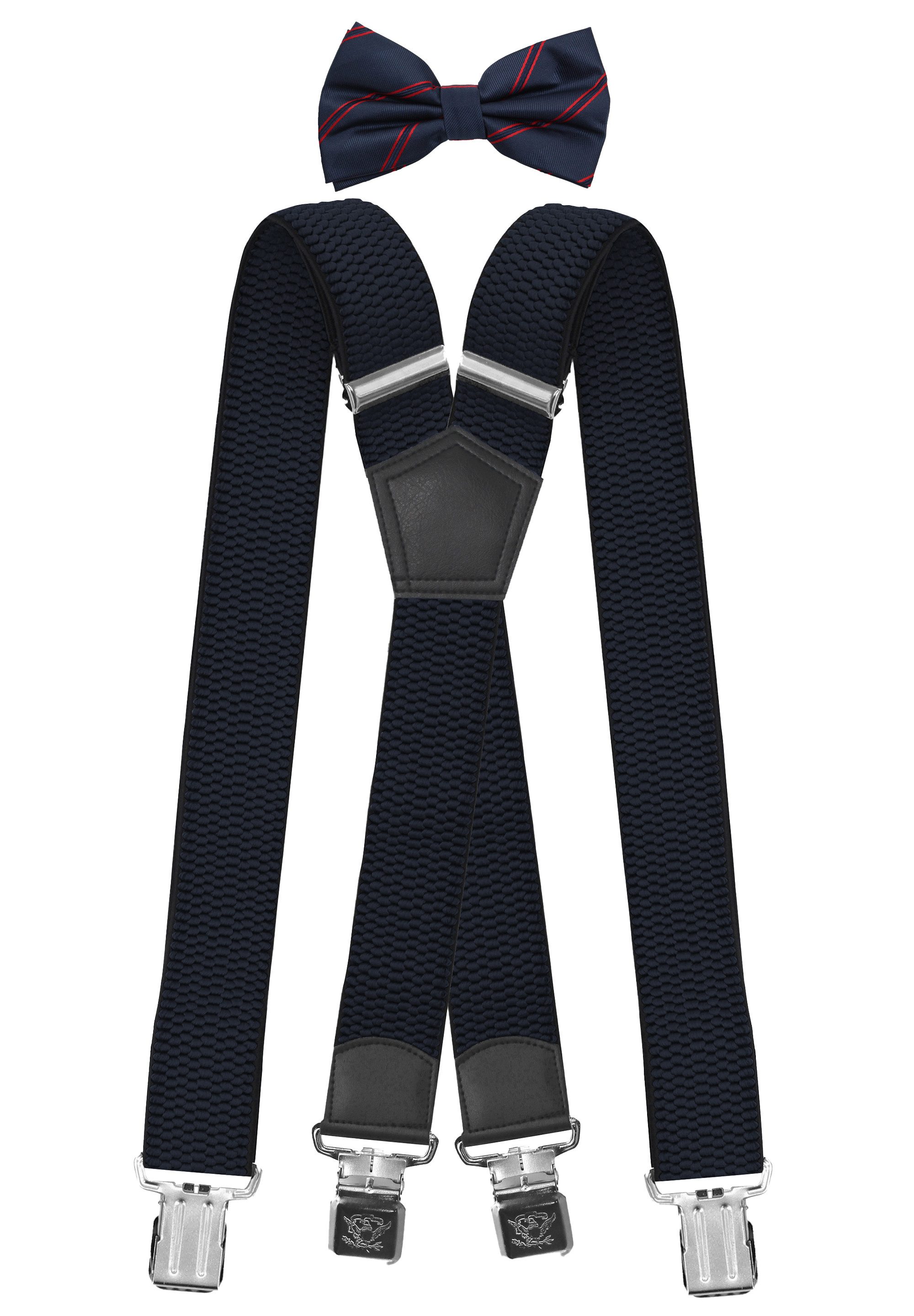 Hosenträger Herren Hosenträger Pack 4cm X-Form mit passender Fliege