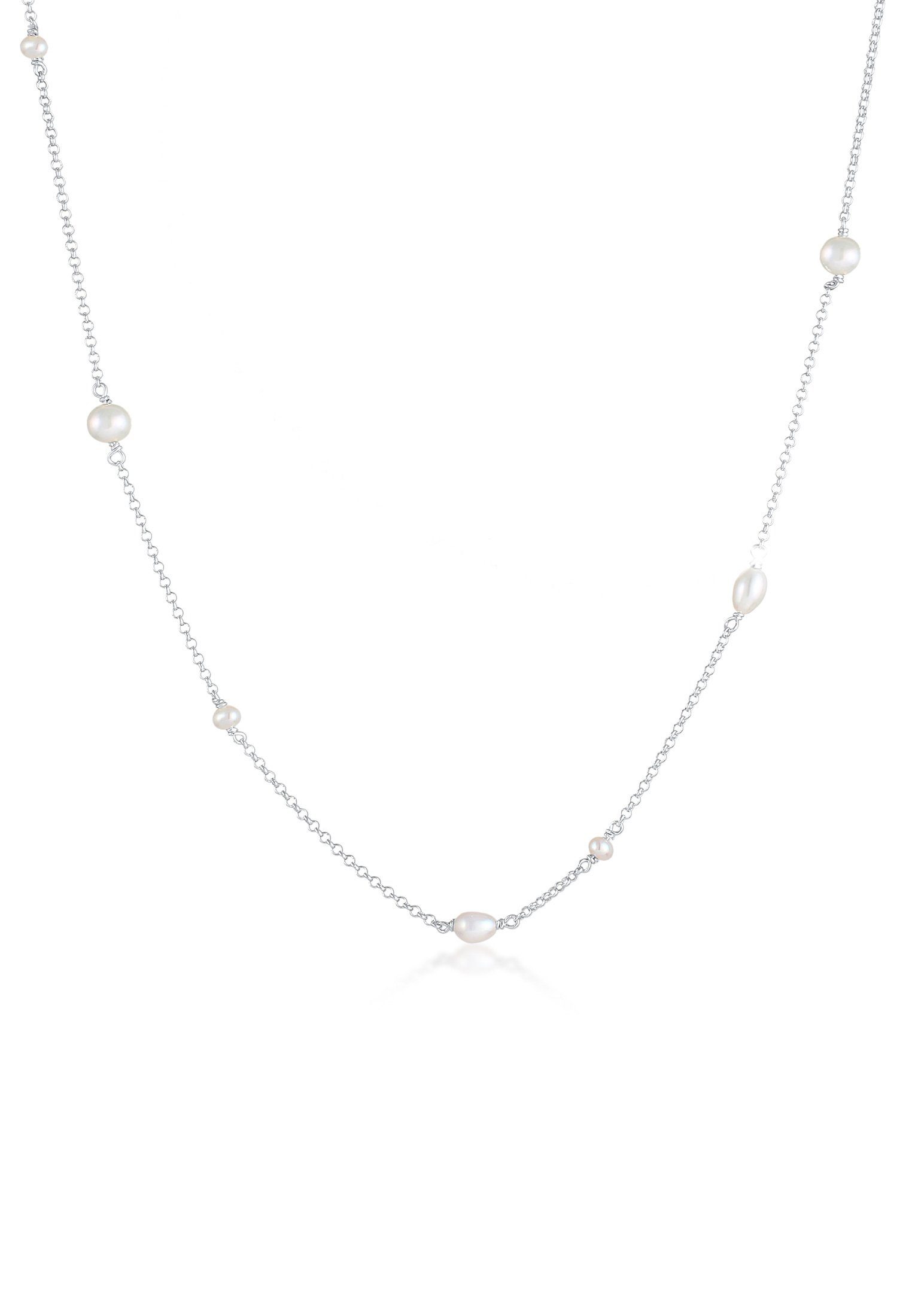 Elli Perlenkette Elegant Basic Süsswasserzuchtperlen 925 Silber