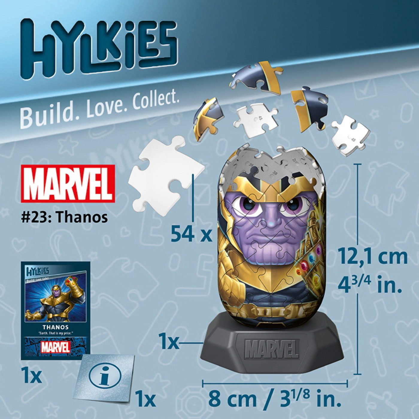 Ravensburger Пазлы 54 Teile 3D Пазлы Hylkies Marvel Heroes Thanos Sammelfigur 12008010, Пазлыteile