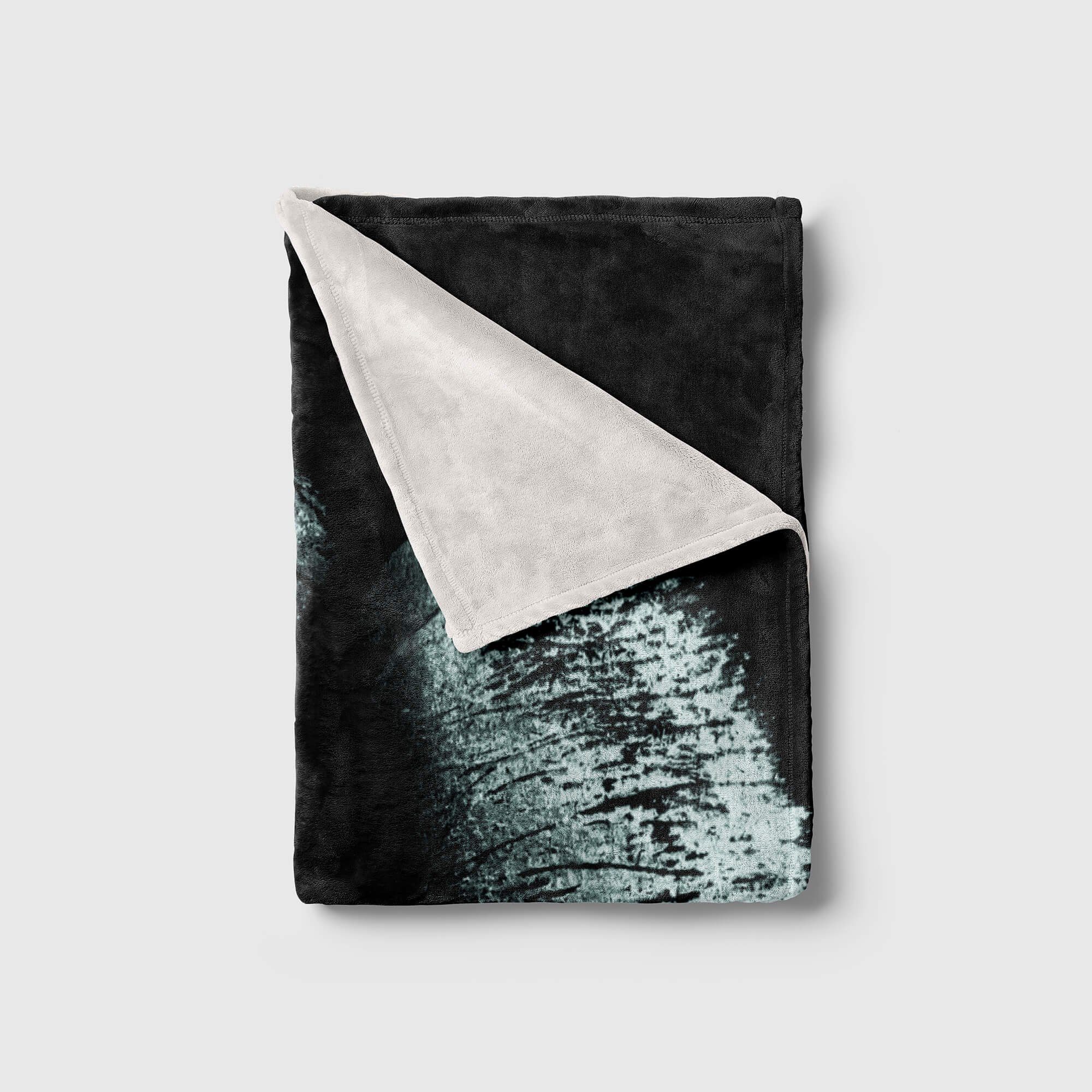 Art Baumwolle-Polyester-Mix Saunatuch Fotomotiv Handtuch Schwarz Weiß Strandhandtuch mit Sinus Kuscheldecke Handtücher Handtuch Fraue, (1-St),