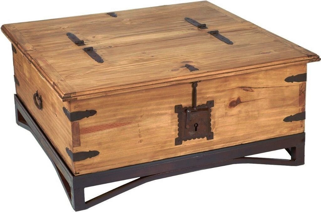 MiaMöbel Truhentisch Mexico, aus massivem Pinienholz Honig