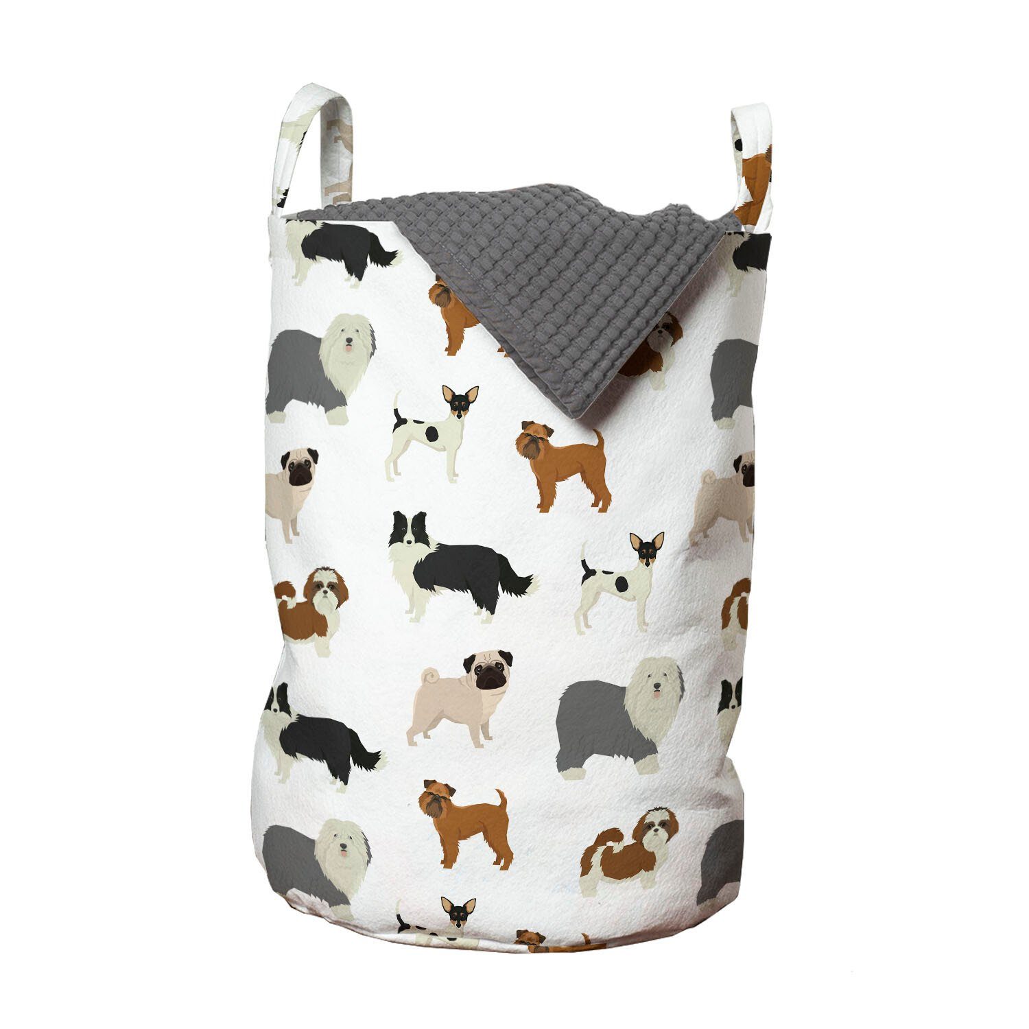 Abakuhaus Wäschesäckchen Wäschekorb mit Griffen Kordelzugverschluss für Waschsalons, Hunde Haustierweg Zusammensetzung