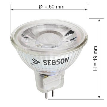 SEBSON LED-Leuchtmittel LED Lampe GU5.3/ MR16 warmweiss 5W Leuchtmittel Spot 12V - 4er Pack