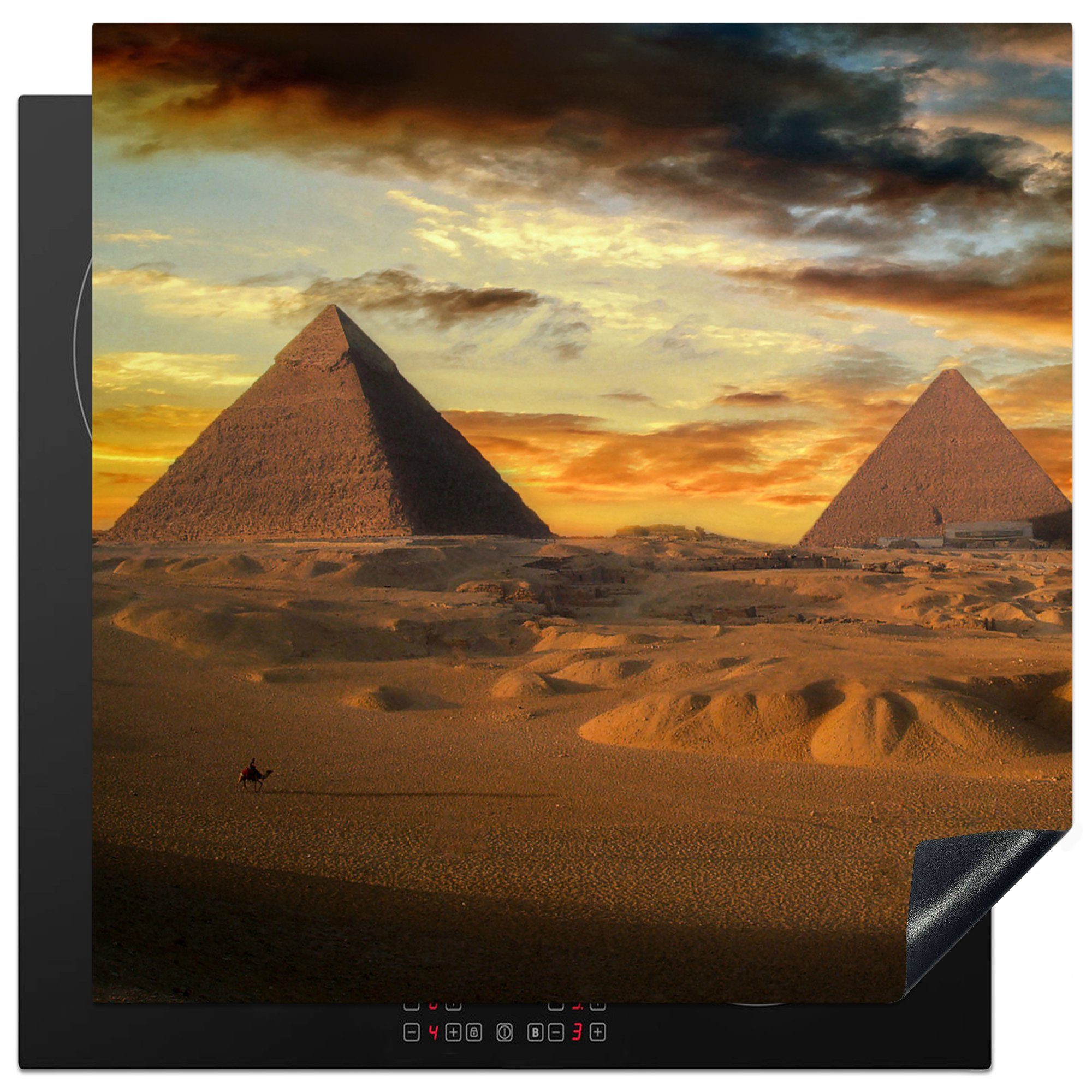 Ceranfeldabdeckung, Pyramiden küche tlg), cm, - Arbeitsplatte Kairo Vinyl, Ägypten, 78x78 MuchoWow (1 von Die für Herdblende-/Abdeckplatte